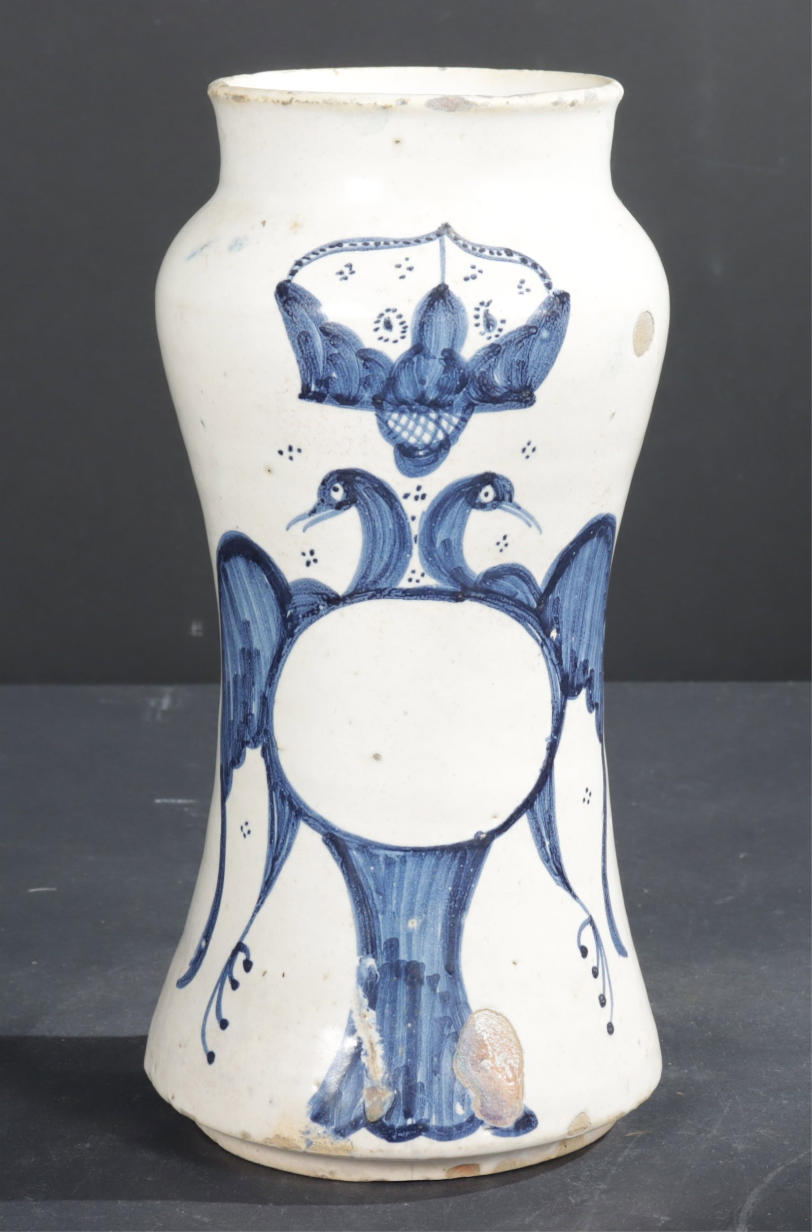 Italian Albarello Jar, 18th C.: Italian Albarello Jar, 18th C. Dimensions: 10.25" H
