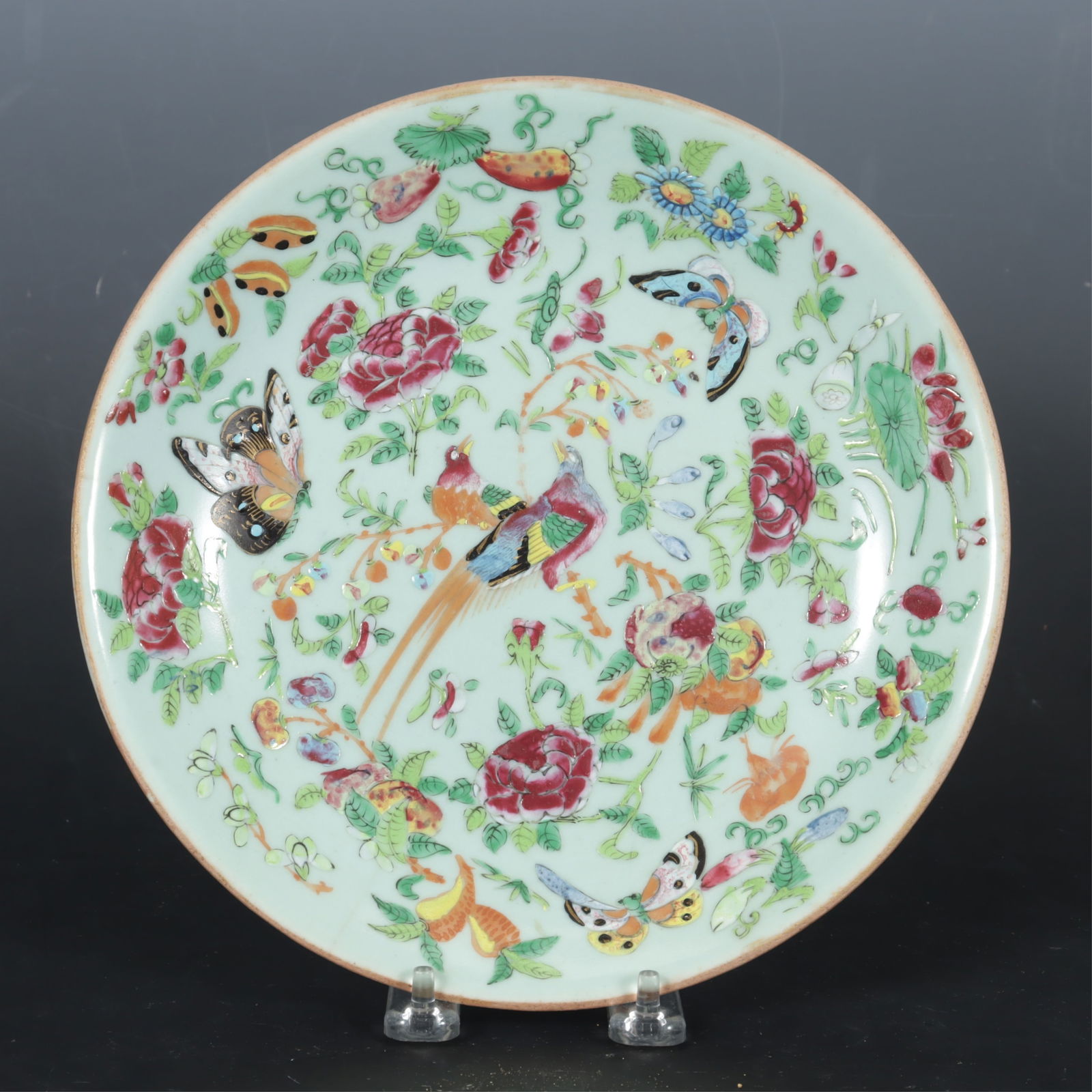 Chinese Canton Famille Rose Porcelain Plate, 19C (1 of 4)