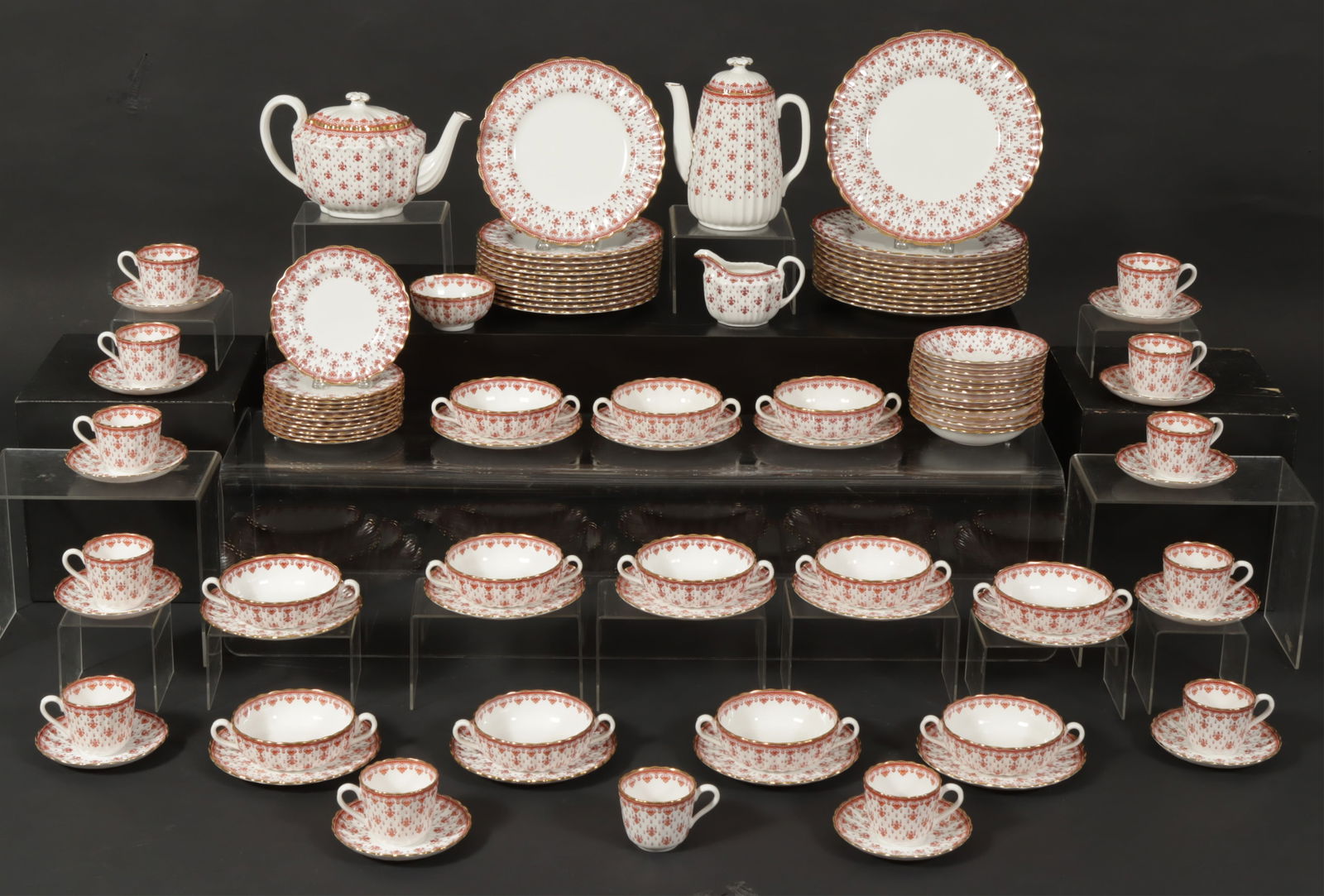 Group of Spode Fleur De Lys Red Porcelains (1 of 6)