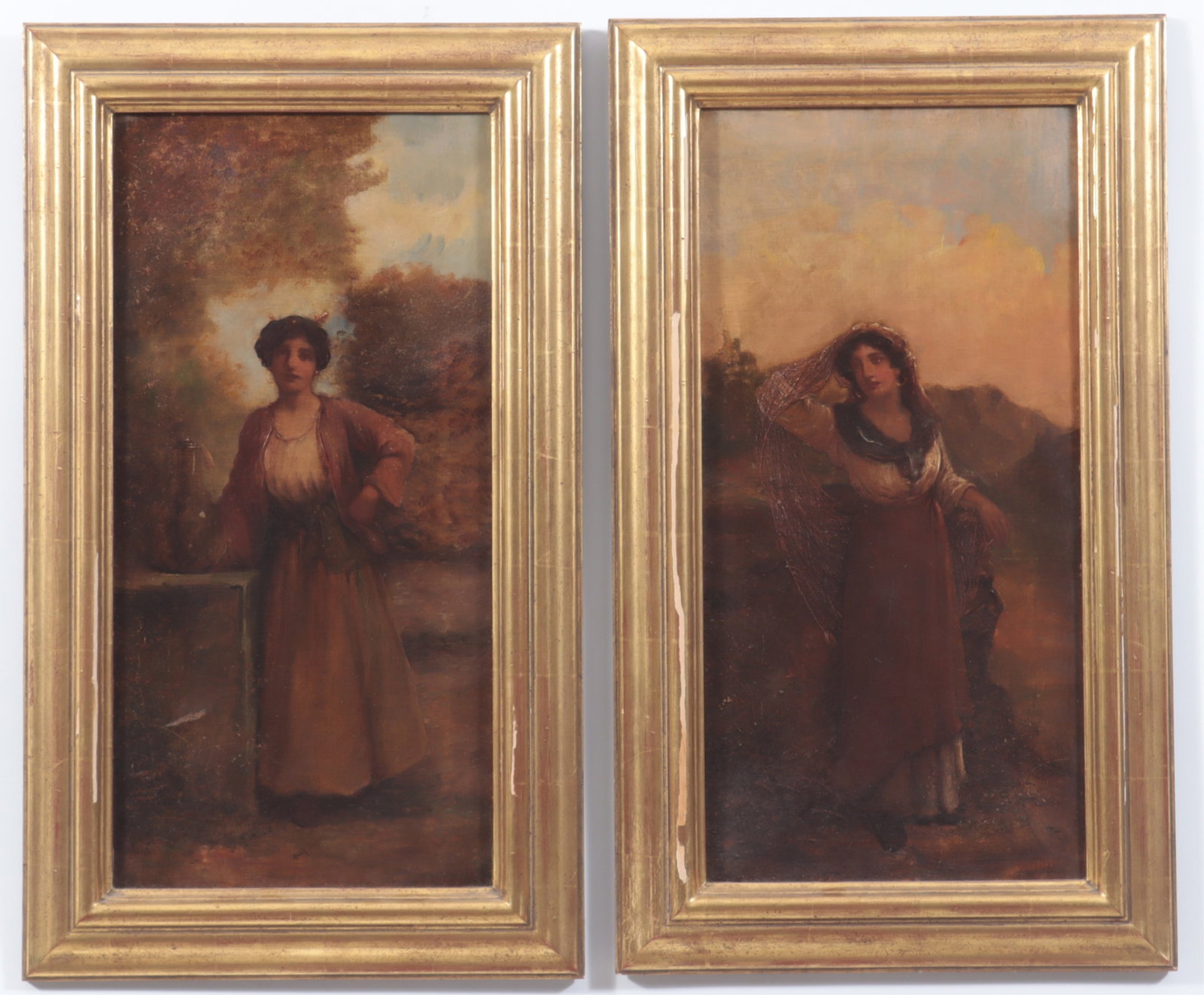 Pair of Continental School Paintings of Ladies (1 of 8)