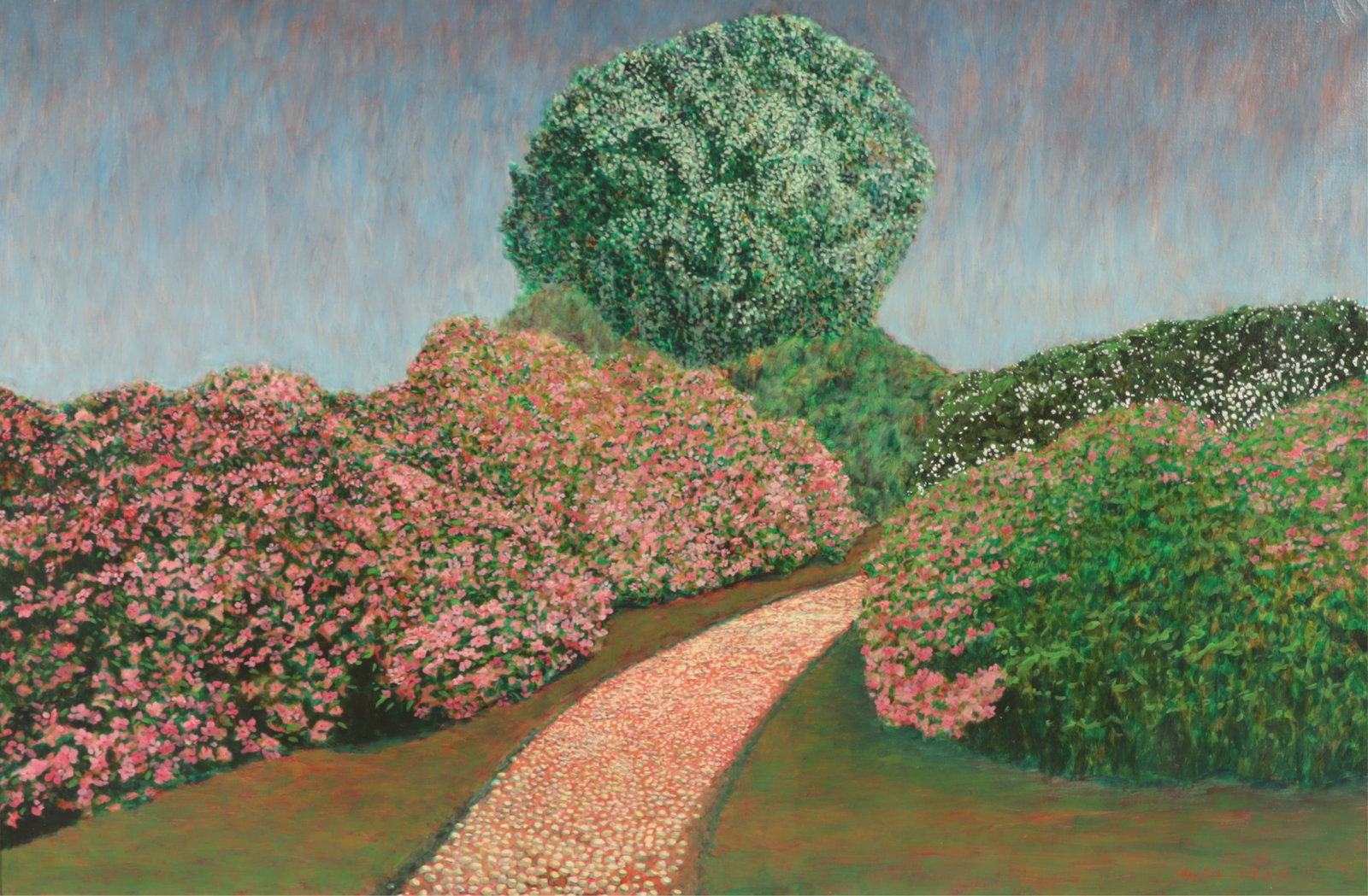 Lloyd Kelly - Amenia - O/C: Lloyd Kelly, American, b.1946, Amenia, oil on canvas, signed and dated lower right Dimensions: 36 H x 54.8 W, framed 43 H X 61.5 W Property from a Millerton New York Collector