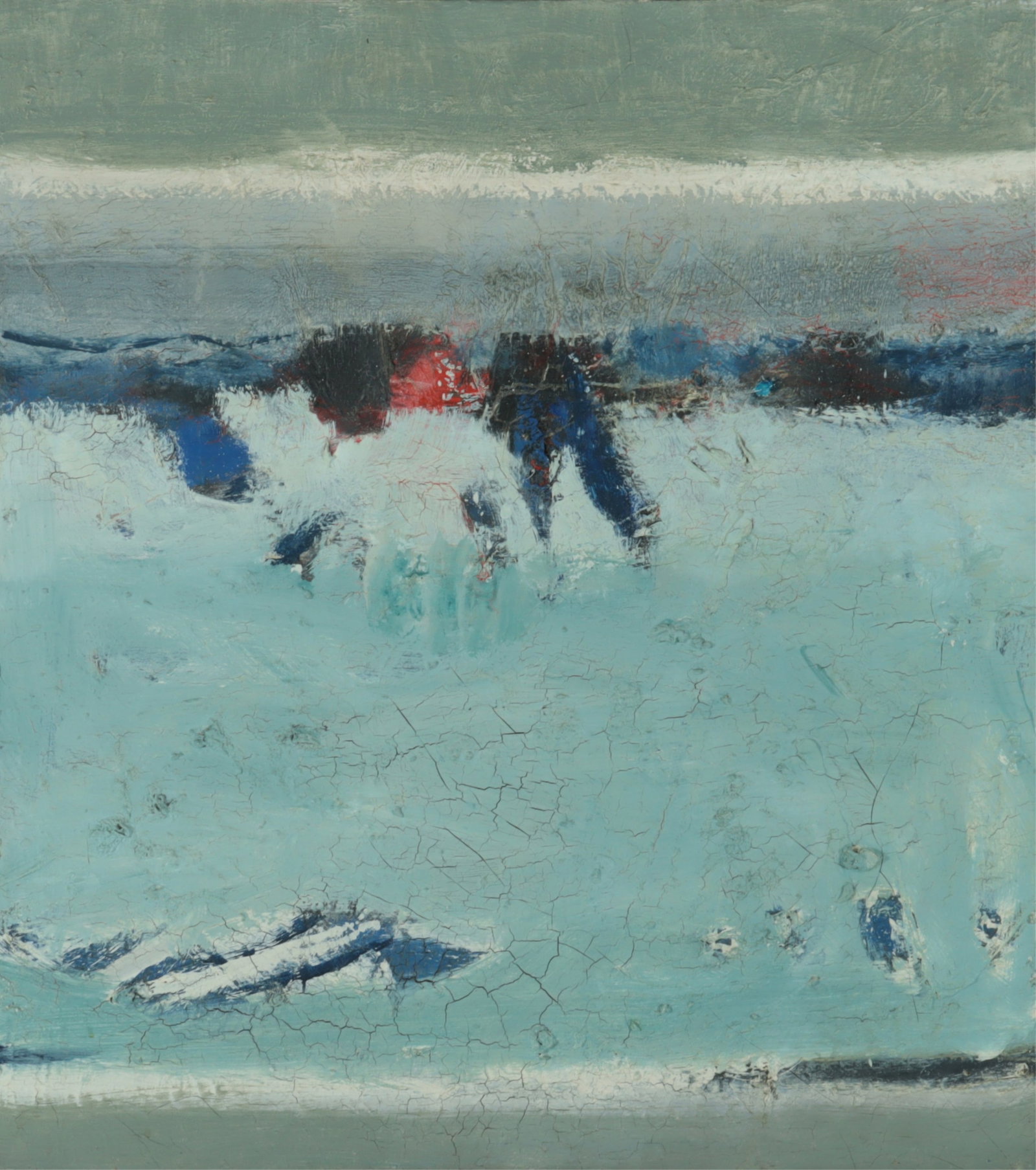 Lawrence Calcagno - Seadrift O/C: Lawrence Calcagno (American, 1913-1993) Seadrift, oil on canvas,1960-1, signed, titled, and dated verso. Dimensions: 38" x 34" Framed 39" x 35"