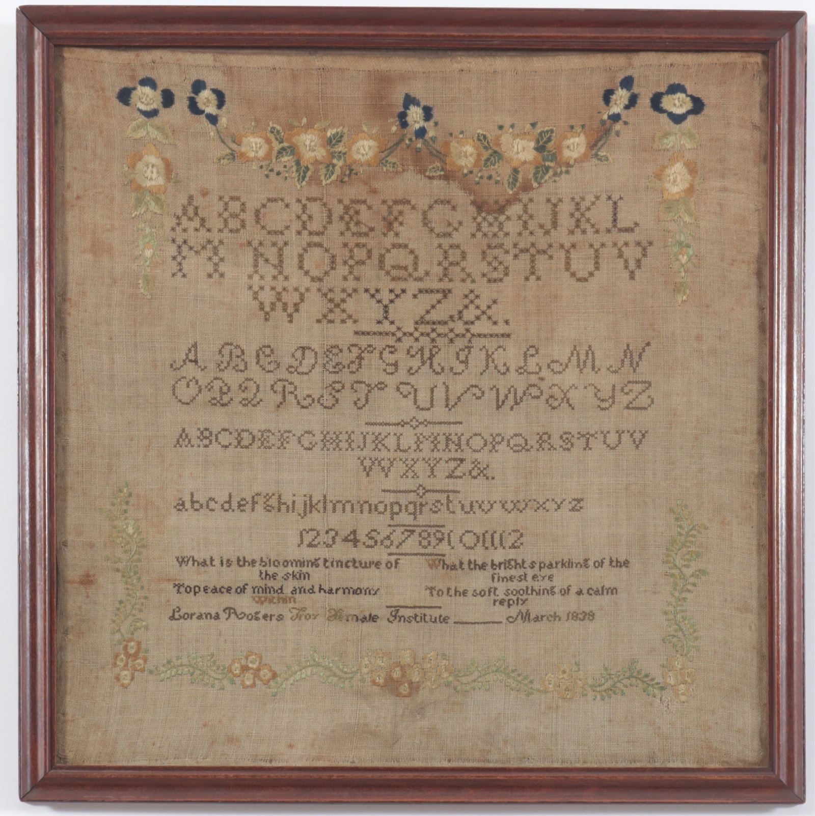American Sampler, c 1838 - 2