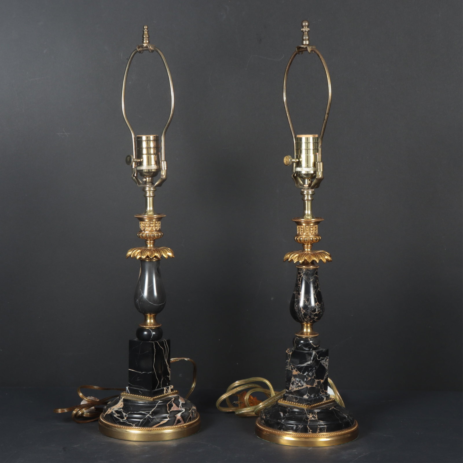 Pair Classical Style Marble Candlestick Lamps (1 of 8)