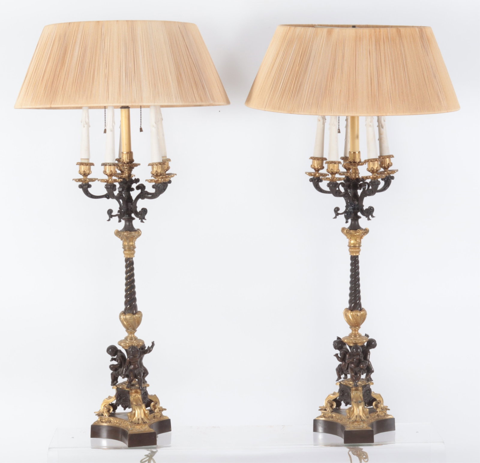 Pair Napoleon III Figural Candelabra Lamps (1 of 7)