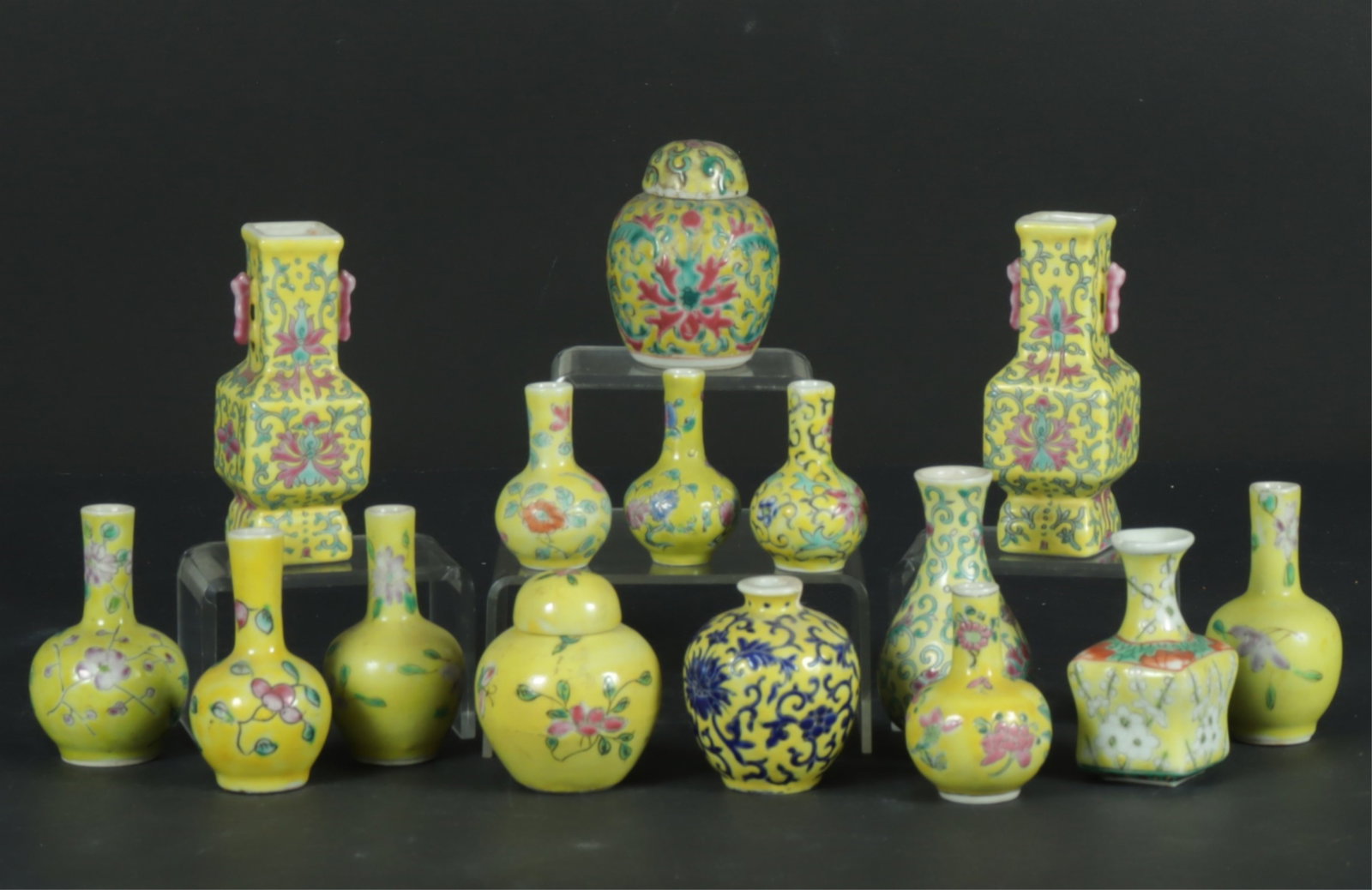 15 Chinese Miniature Yellow Vases & Jars (1 of 7)