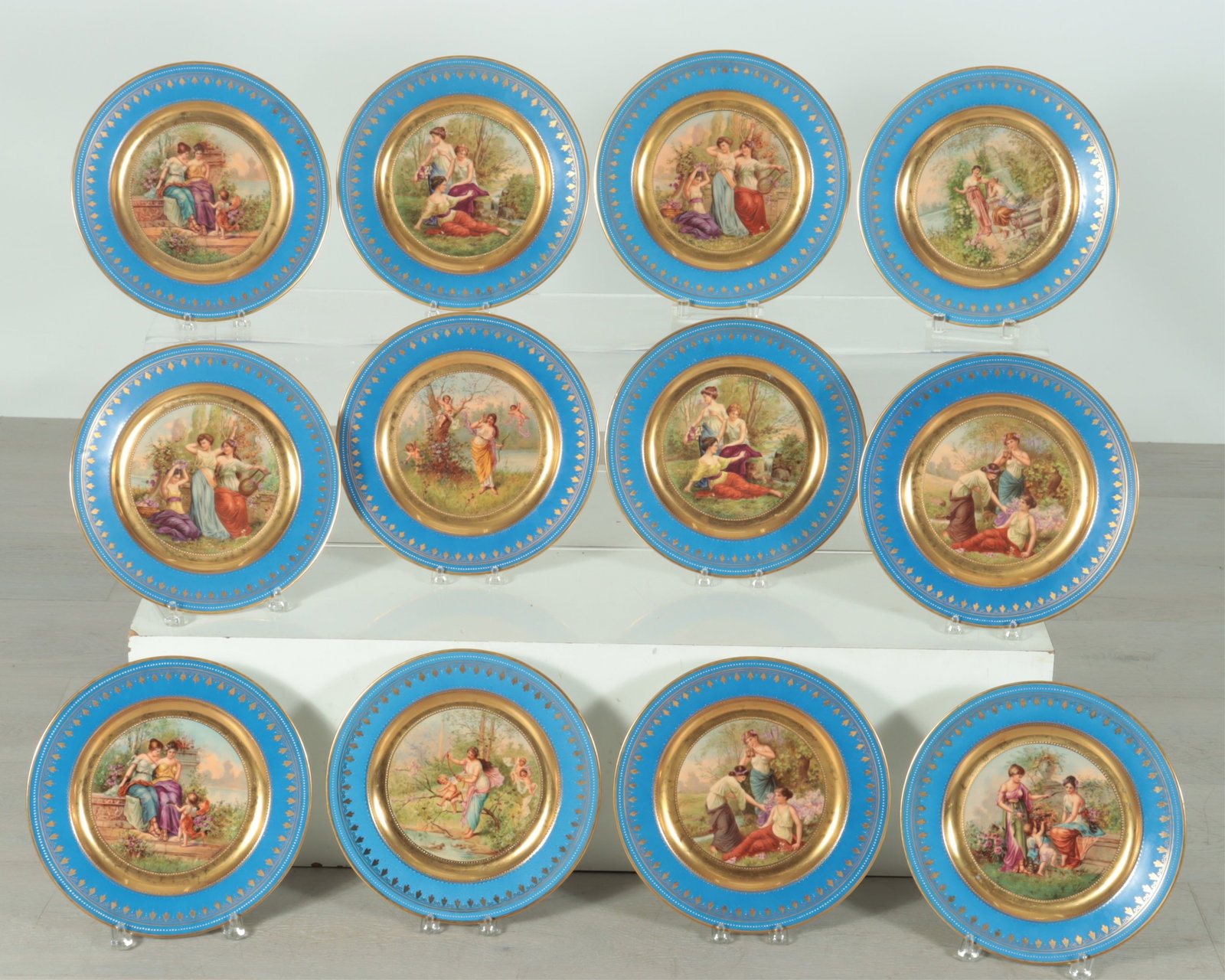 Royal Vienna Hand Painted Porcelain Scenic Plates (1 of 12)