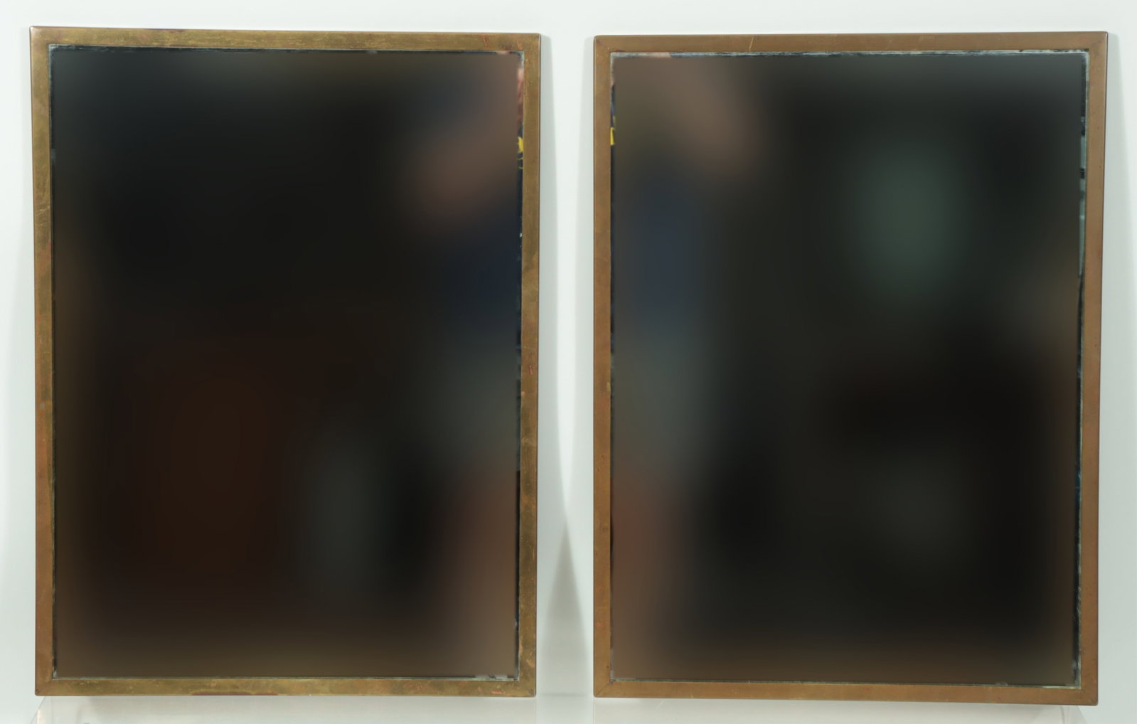 Pair Mid-Century Modern Brass Mirrors (1 of 6)