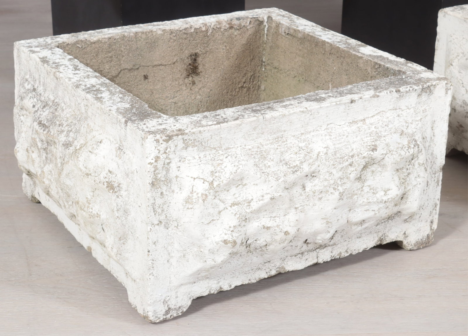 Four Rusticated Cast Cement Planters - 2