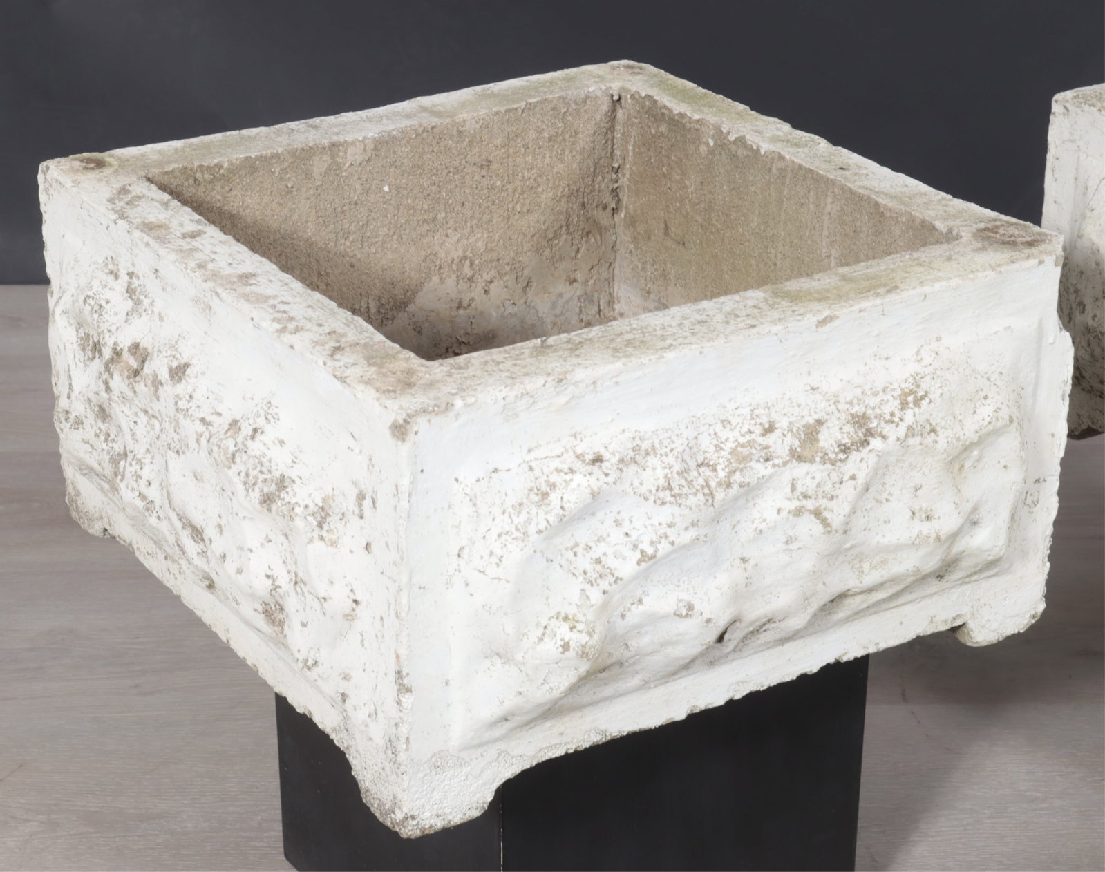 Four Rusticated Cast Cement Planters - 3