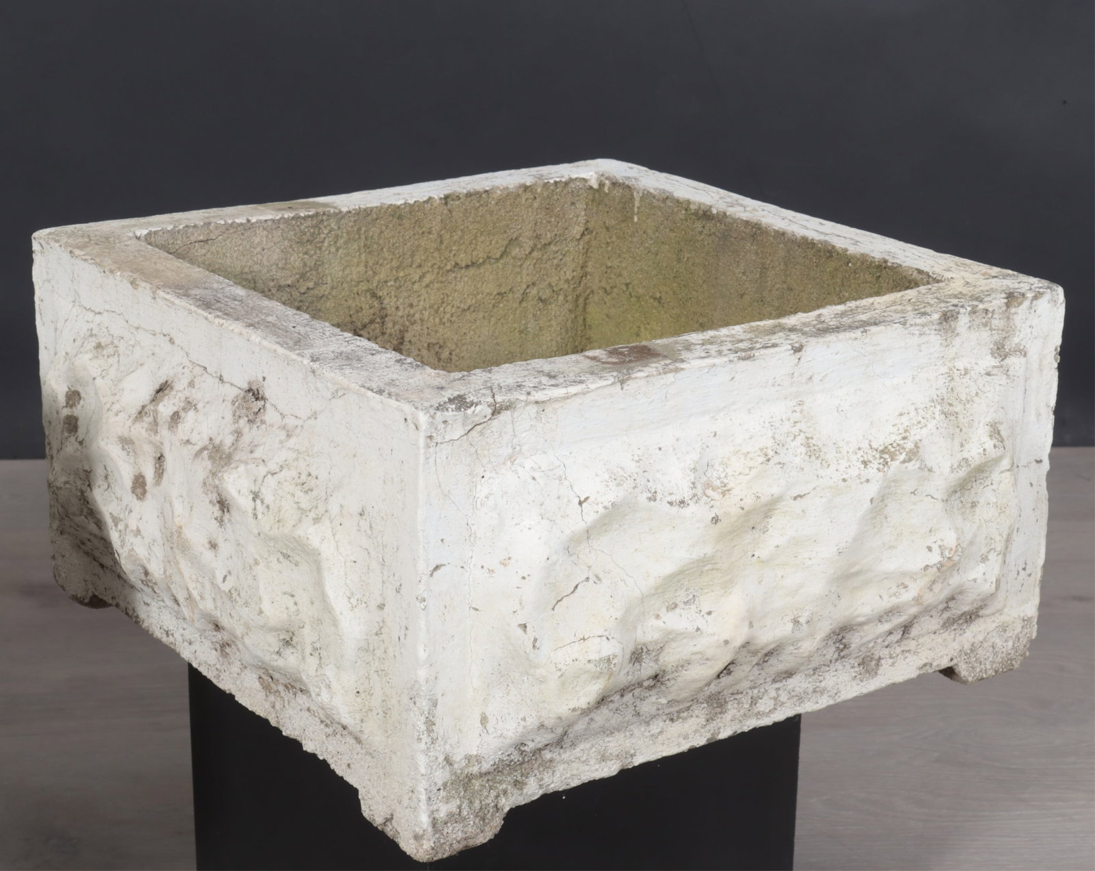 Four Rusticated Cast Cement Planters - 4