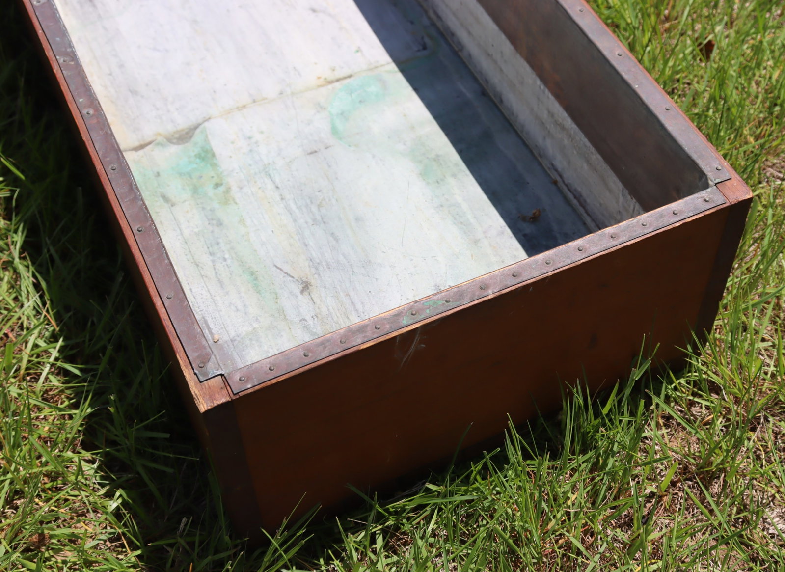 Two Copper Lined Pine Planters - 3