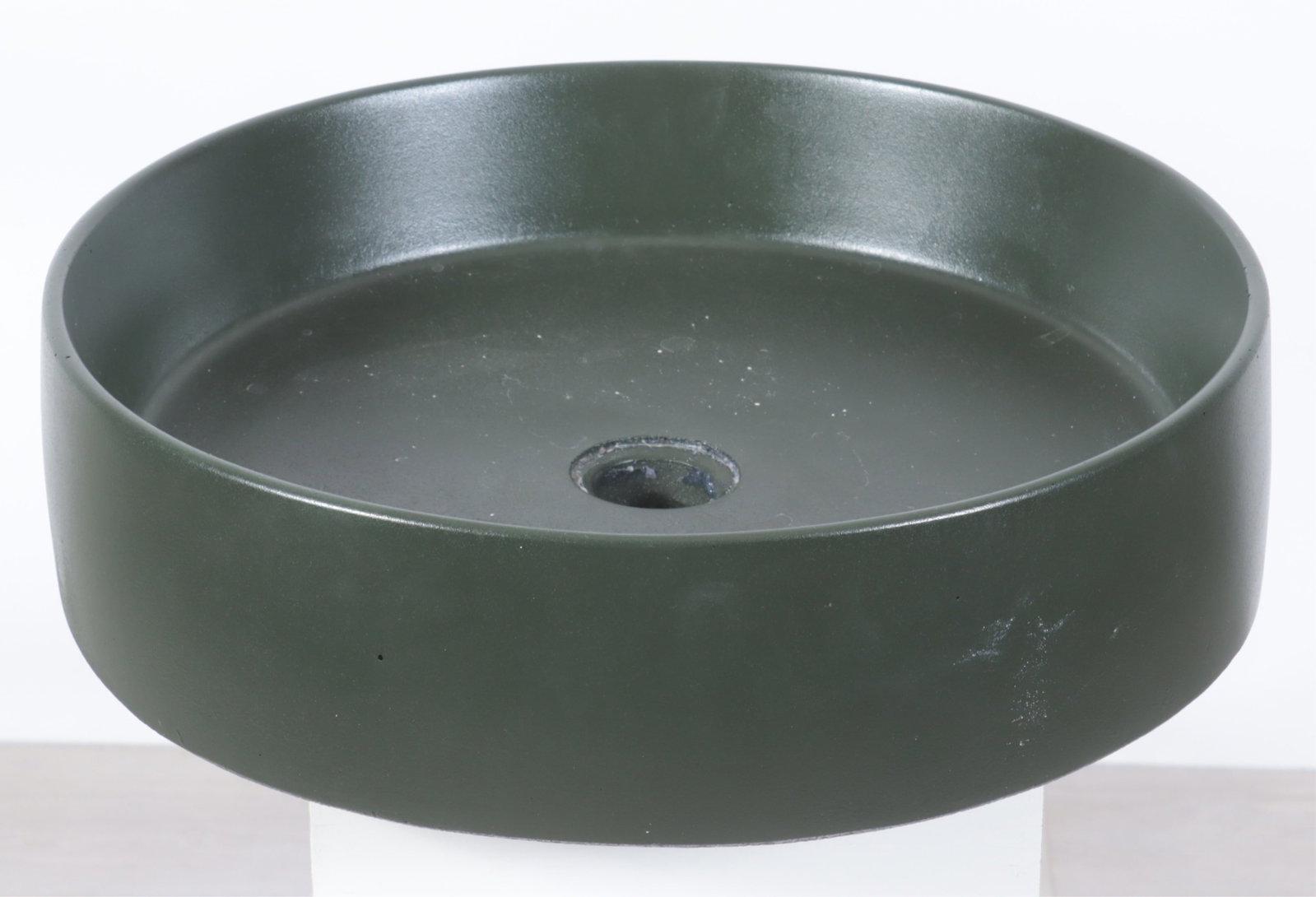 Concretti Designs, Round Green Vessel Sink: Concretti Designs USA, round green vessel sink. Dimensions: 17.5" Dia. X 4.50" H