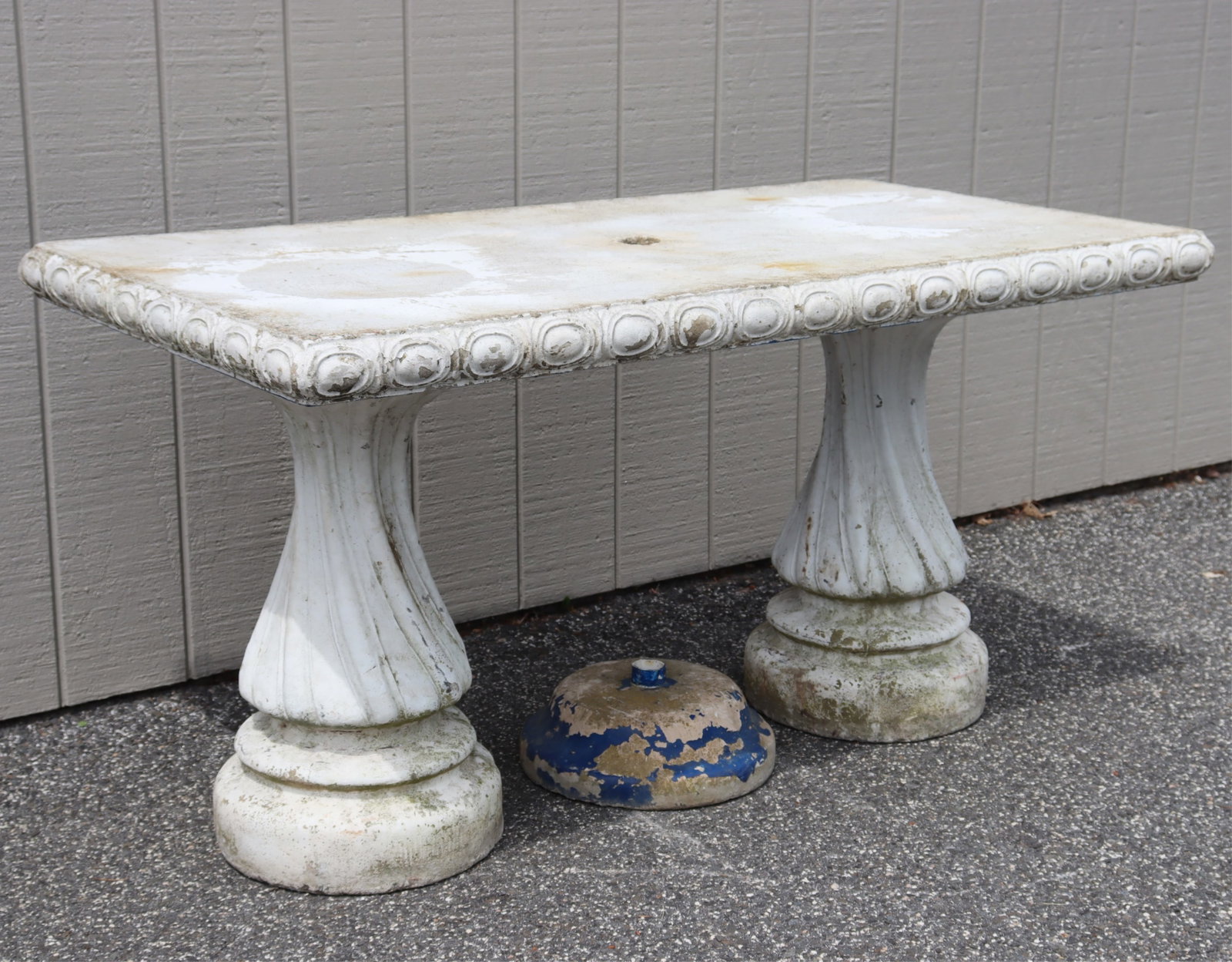 Classical Style White Painted Cast Cement Table (1 of 6)