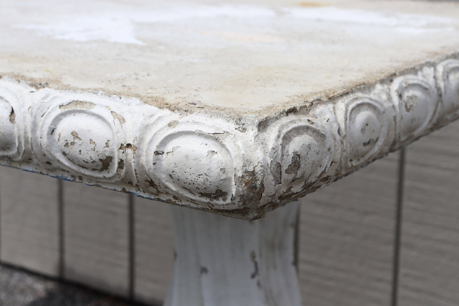 Classical Style White Painted Cast Cement Table - 3