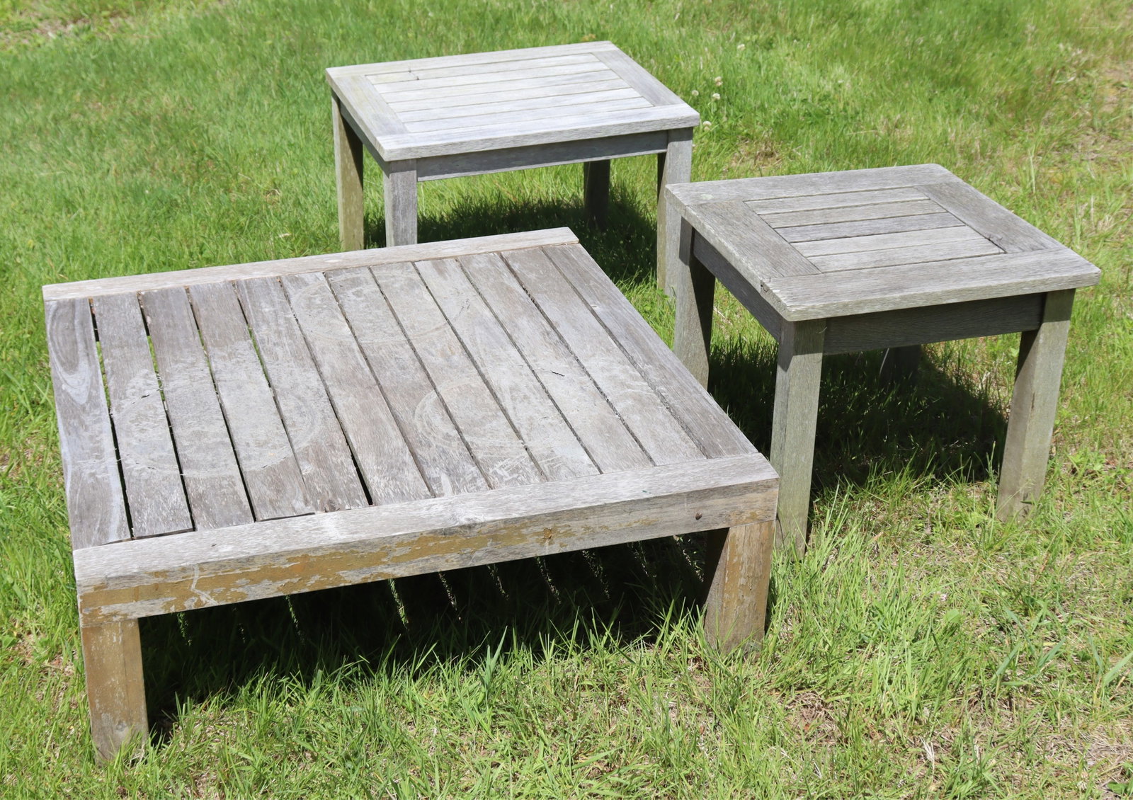 Three Teak Patio Tables - 2
