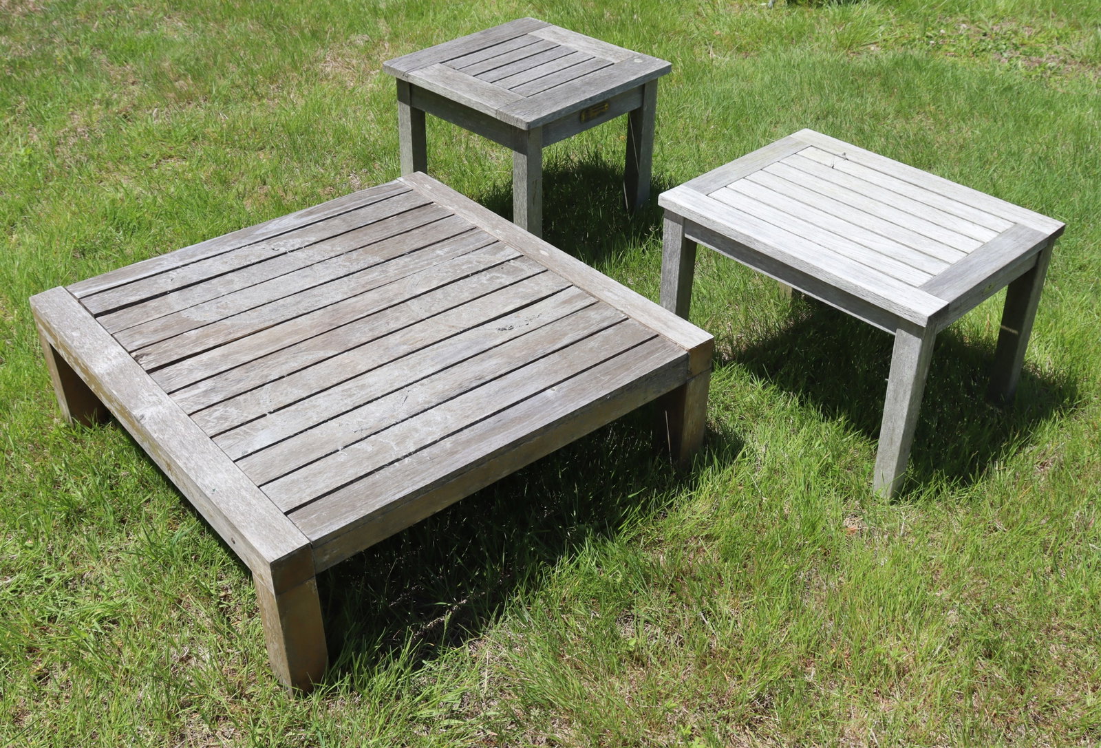 Three Teak Patio Tables - 3