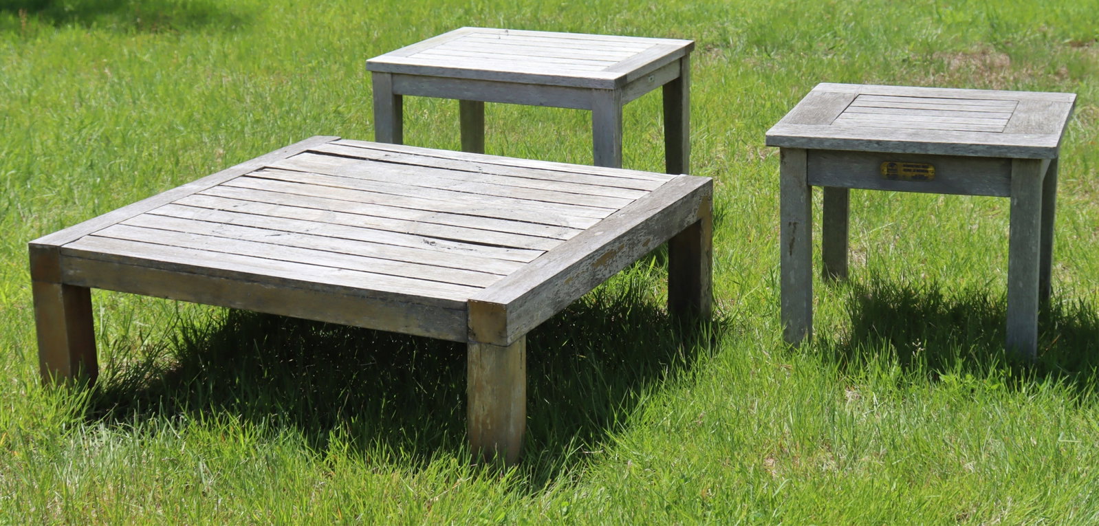 Three Teak Patio Tables - 4