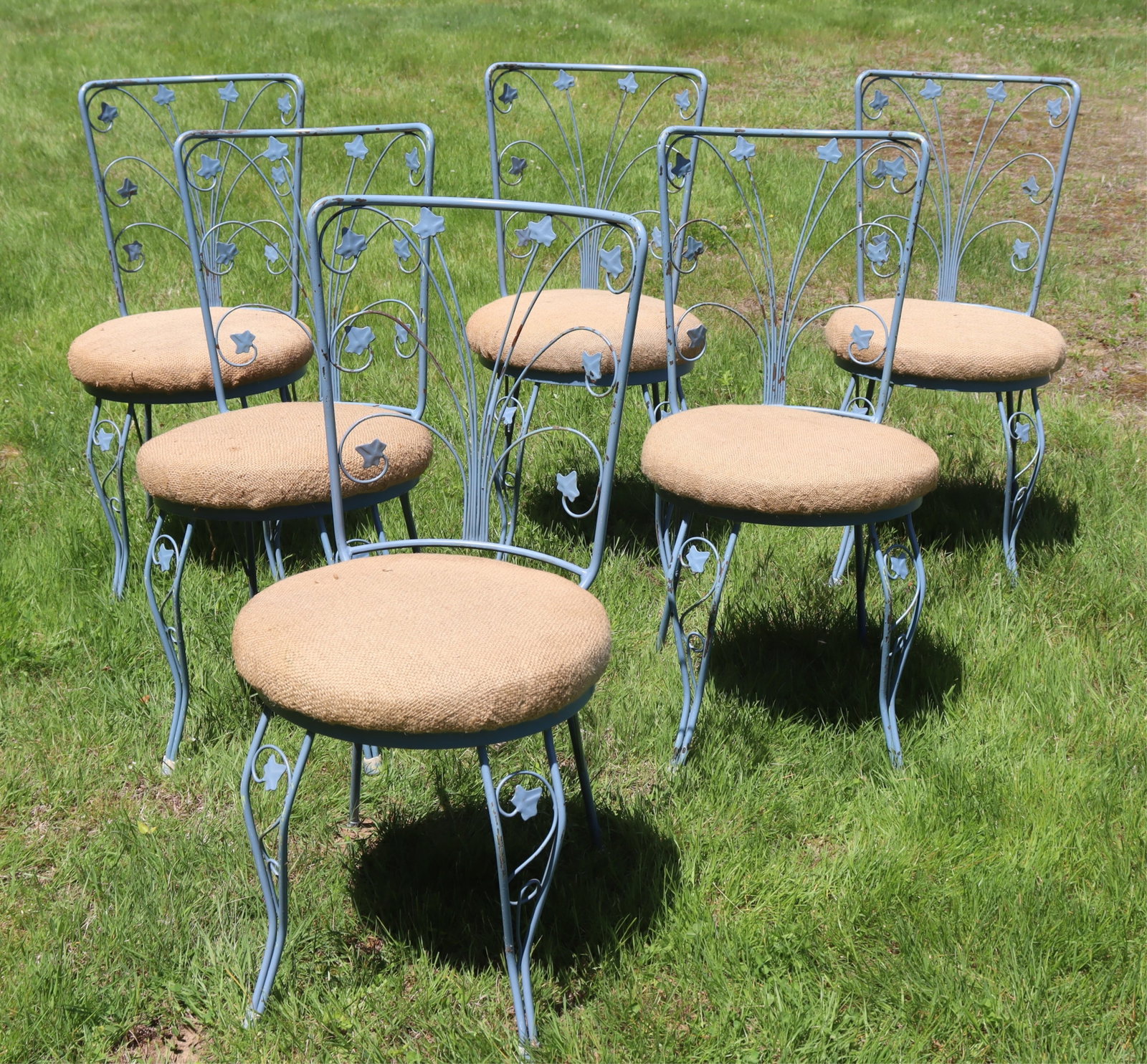 Satterini Style Blue Painted Iron Bistro Chairs (1 of 5)