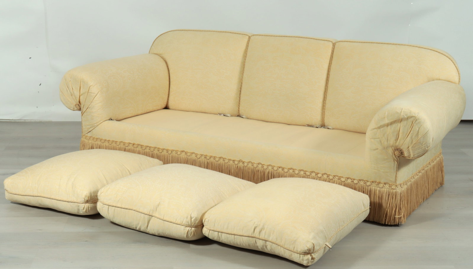 Custom Damask Upholstered Sofa - 4
