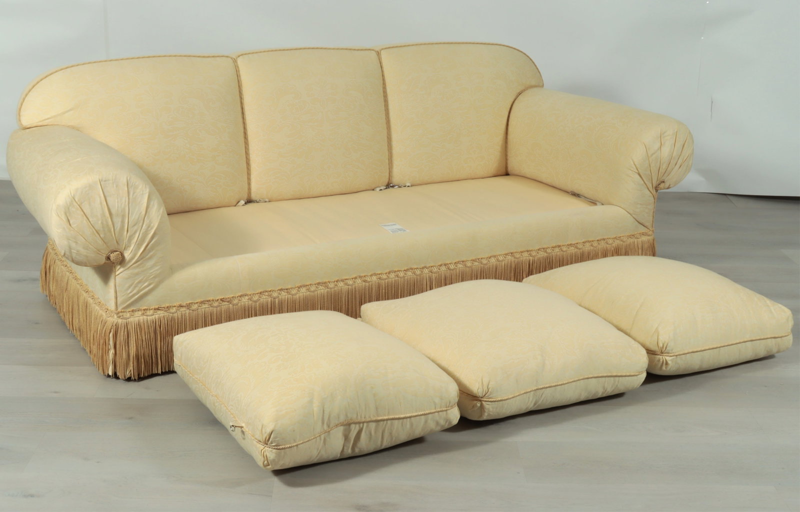 Custom Damask Upholstered Sofa - 4