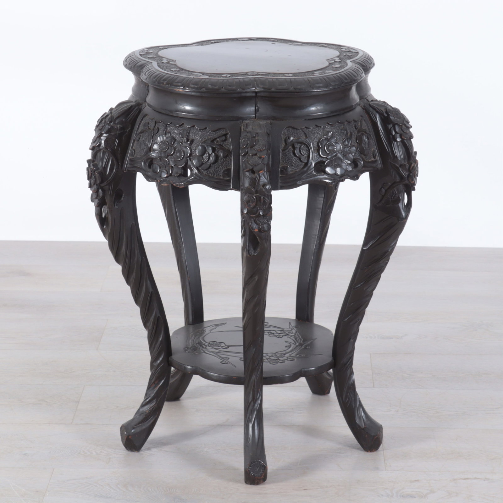 Chinese Black Lacquer Side Table - 2
