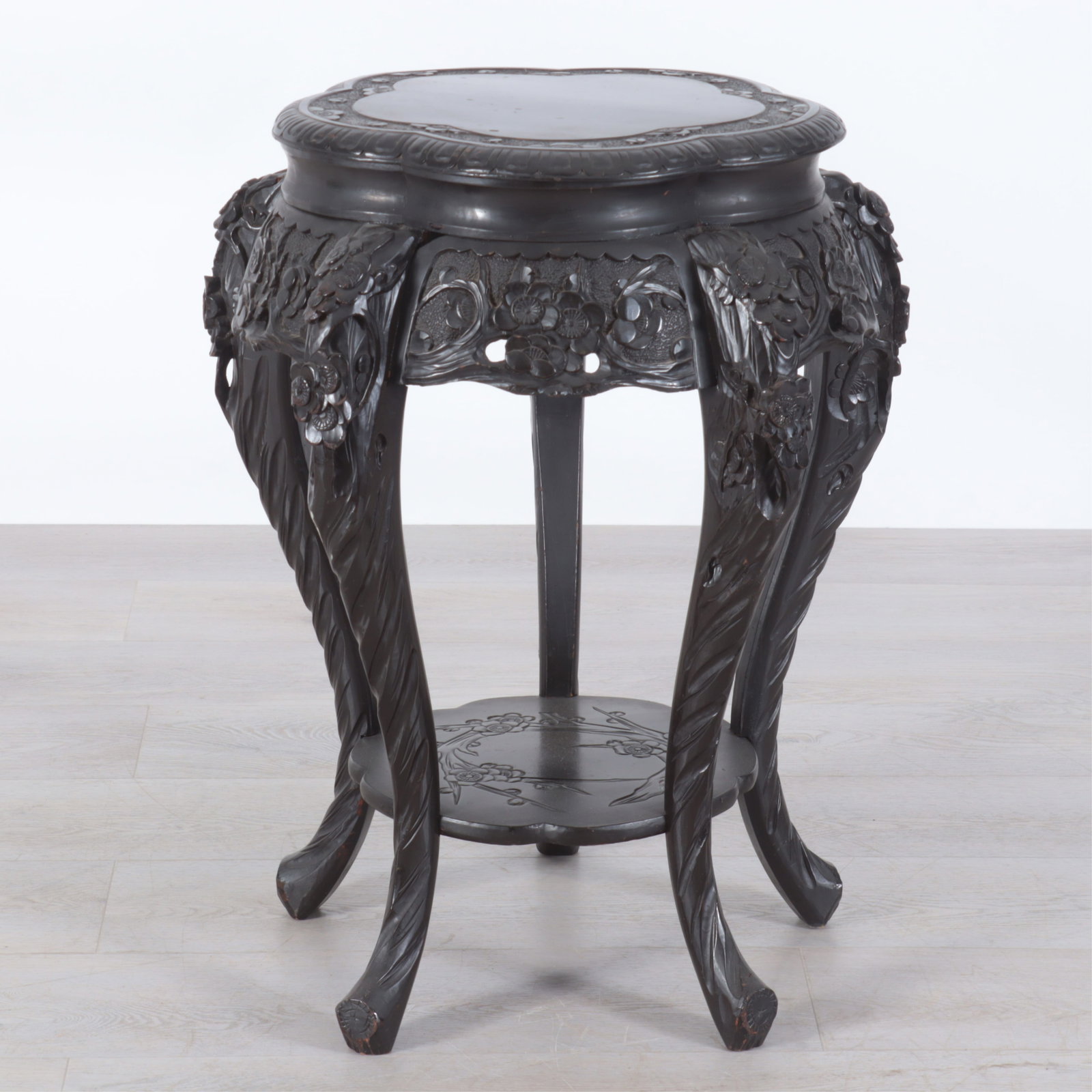 Chinese Black Lacquer Side Table - 3