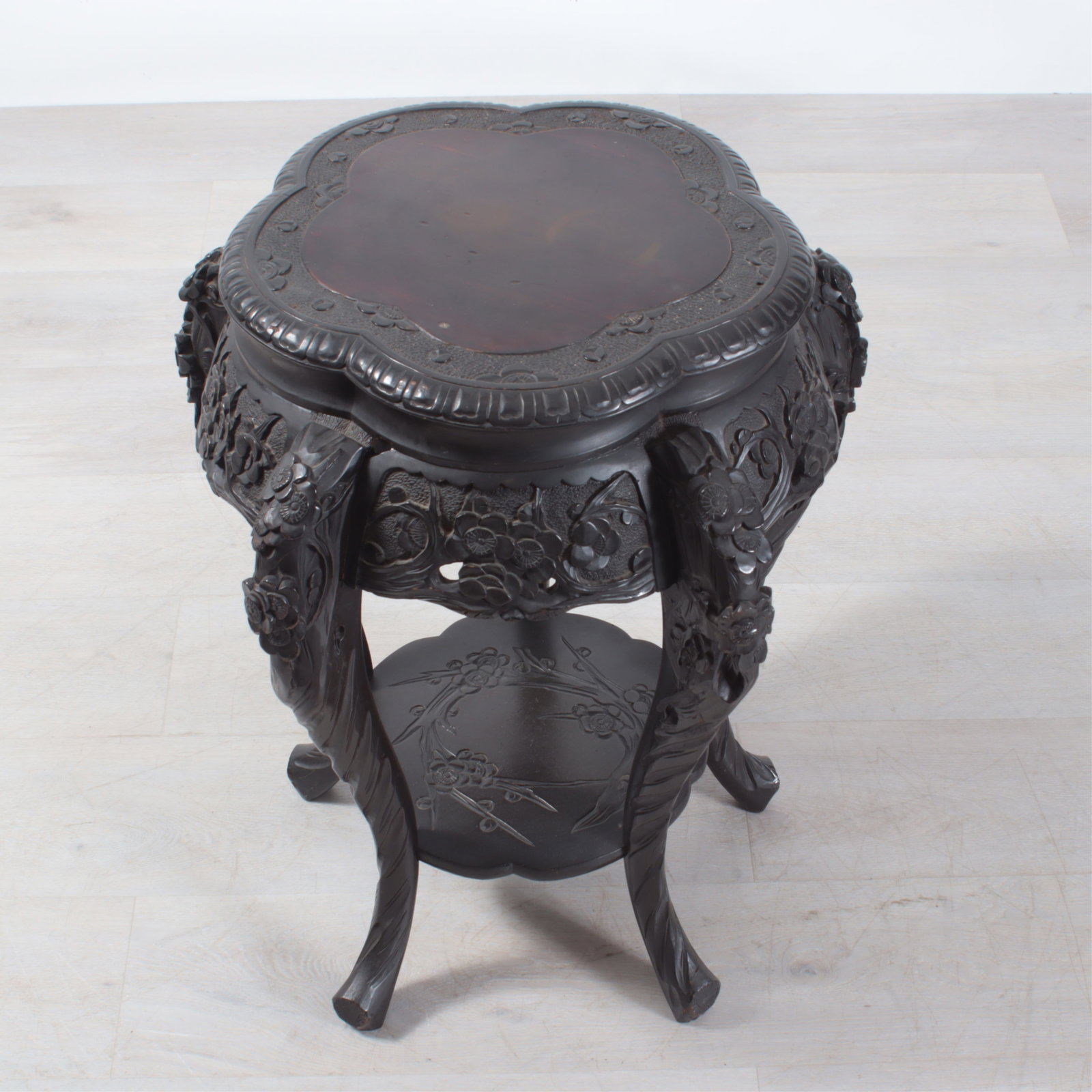 Chinese Black Lacquer Side Table - 4