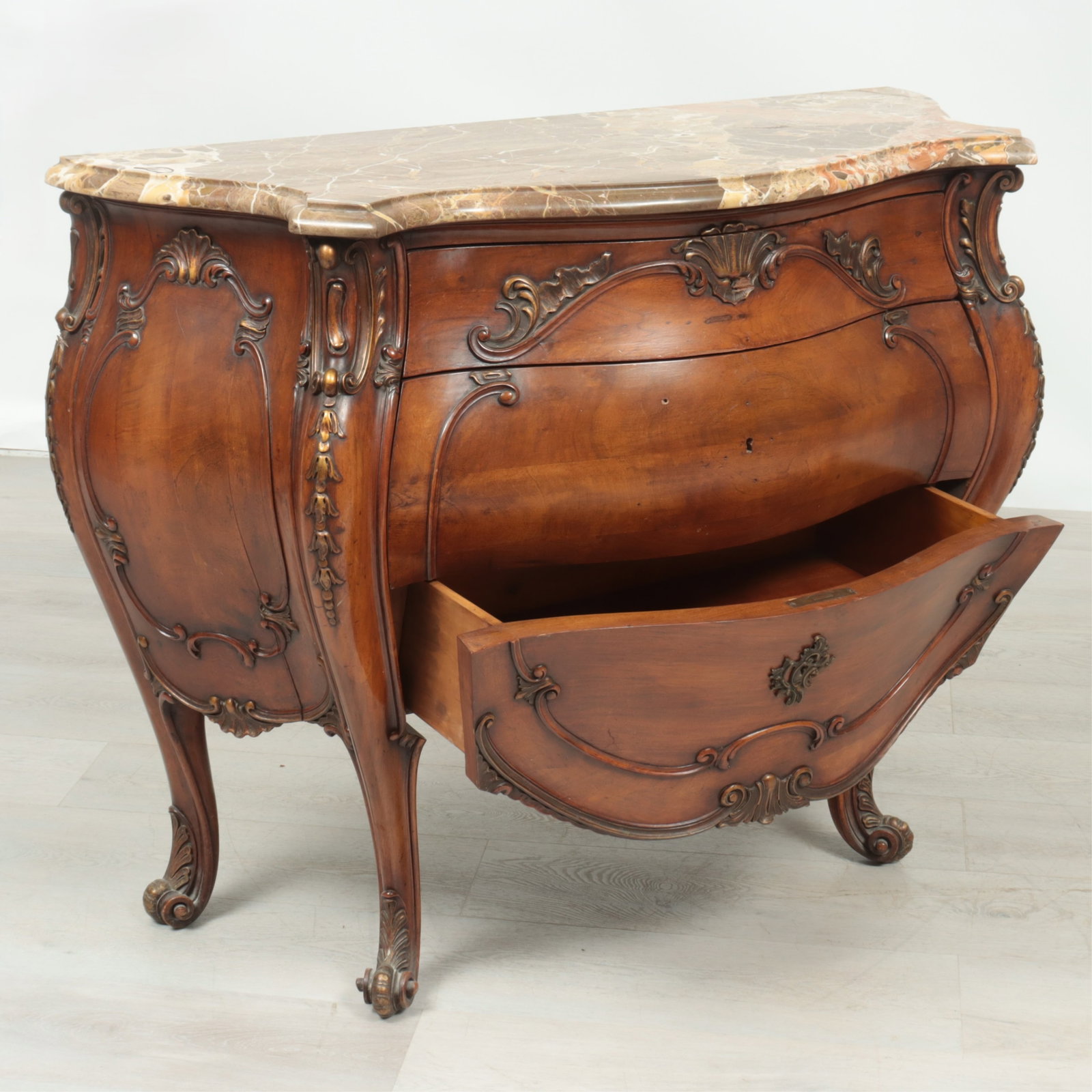 Rococo Style Walnut Commode - 3