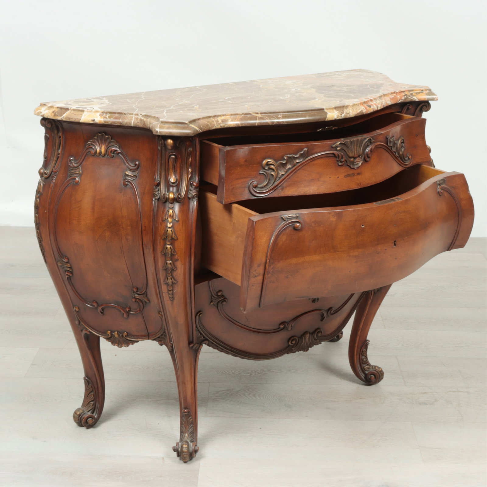 Rococo Style Walnut Commode - 4