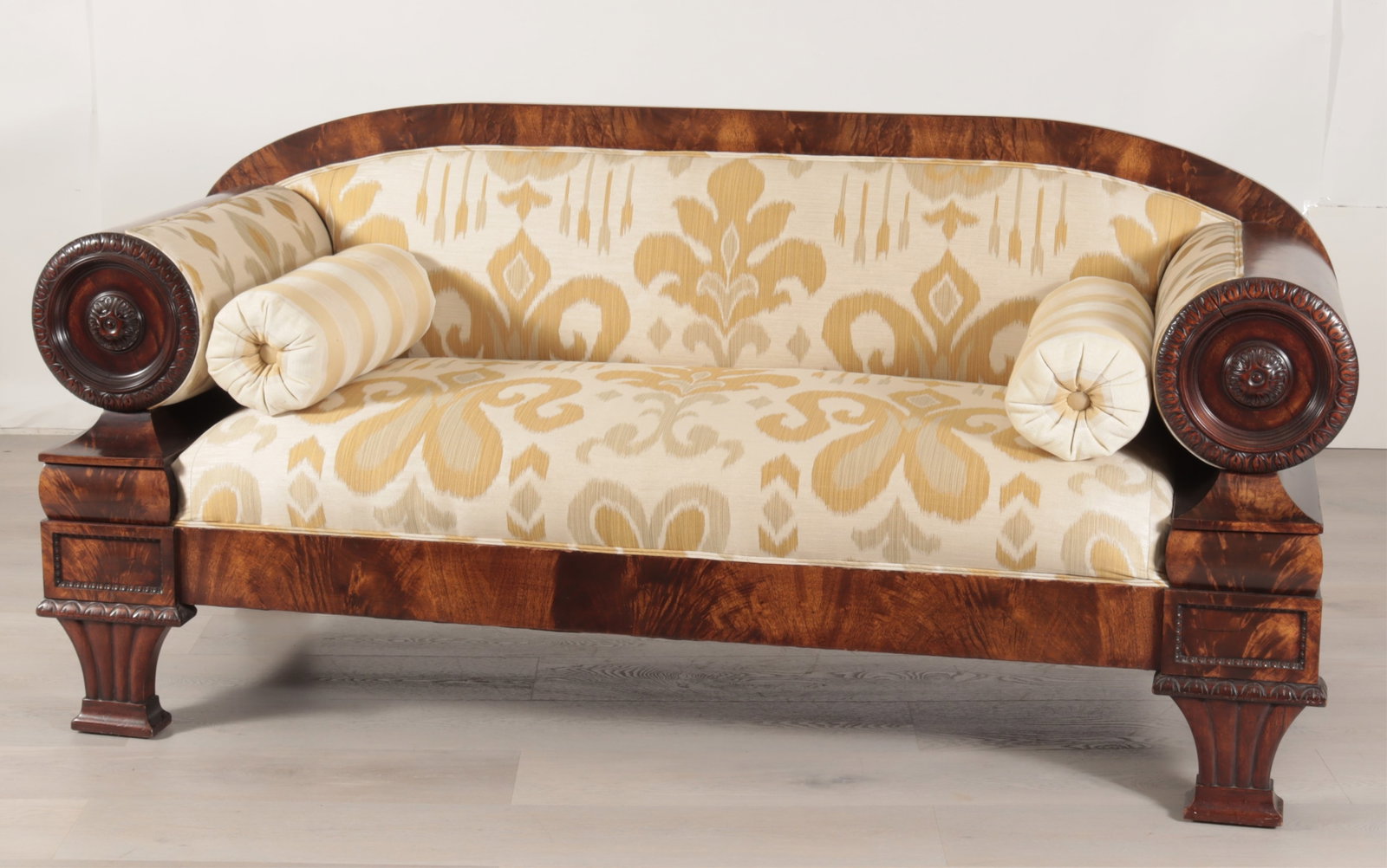 Biedermeier Revival Flame Mahogany Sofa, E 20th C (1 of 6)