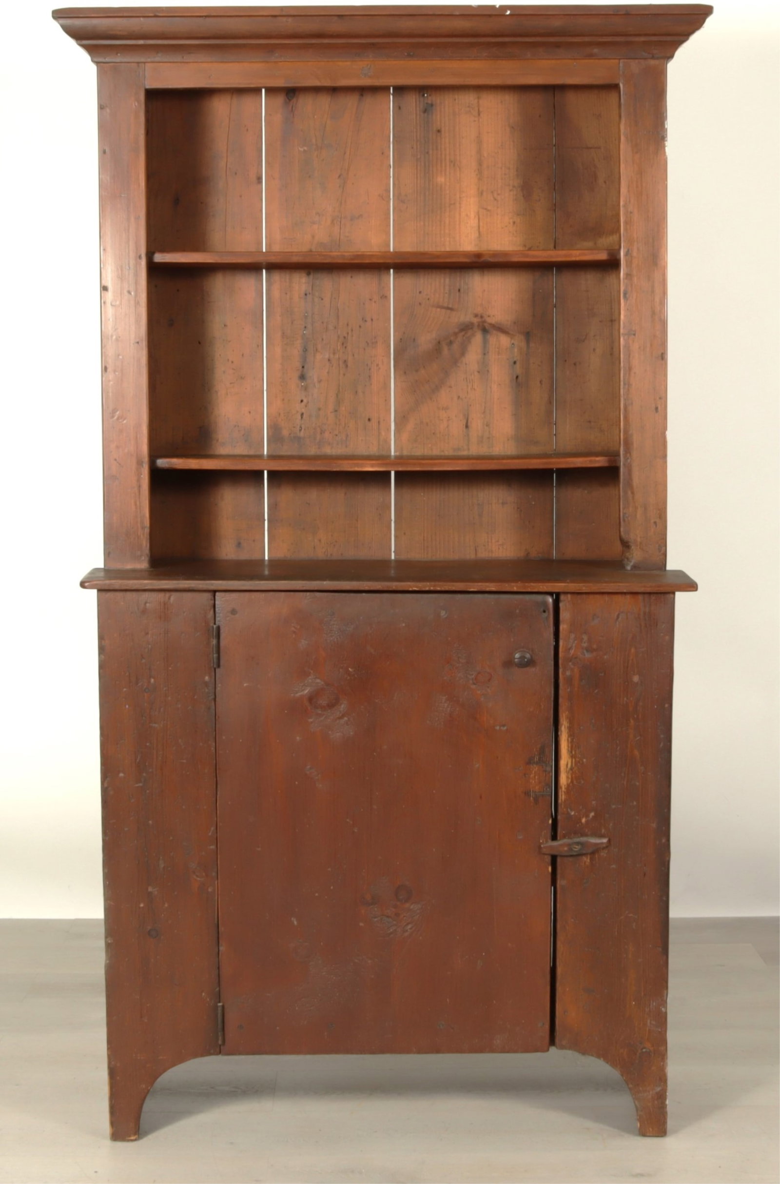 Country Red Stained Pine Step-Back Cupboard (1 of 15)