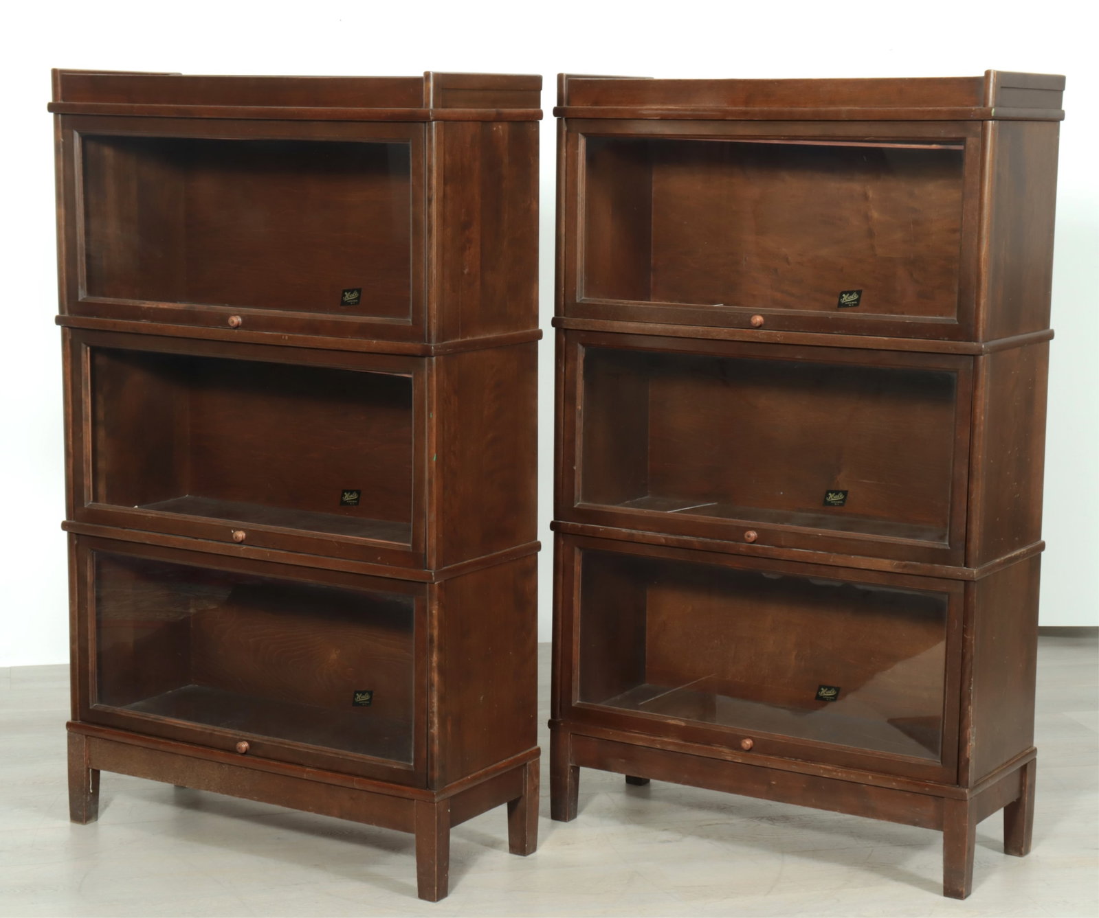Pair of Walnut Barrister Bookcases (1 of 10)