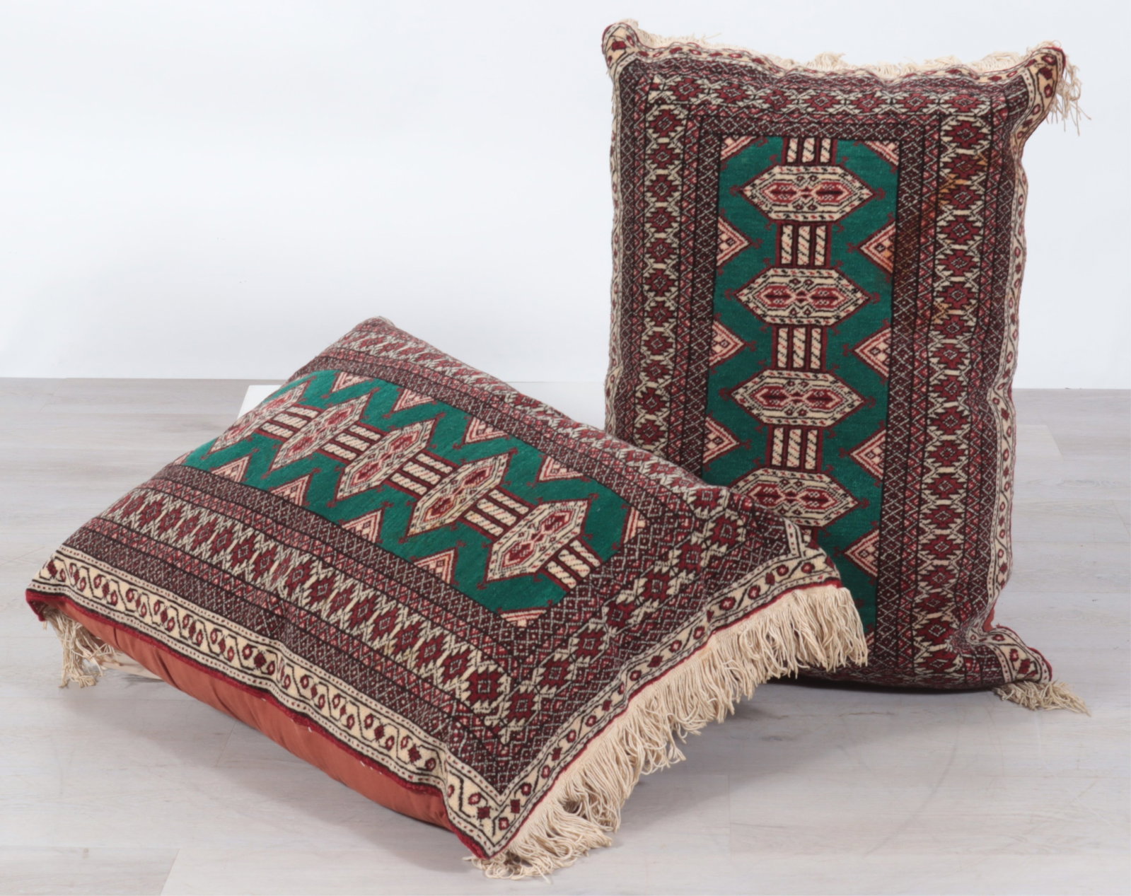 Pair of Bokhara Wool Rug Decorative Pillows (1 of 4)