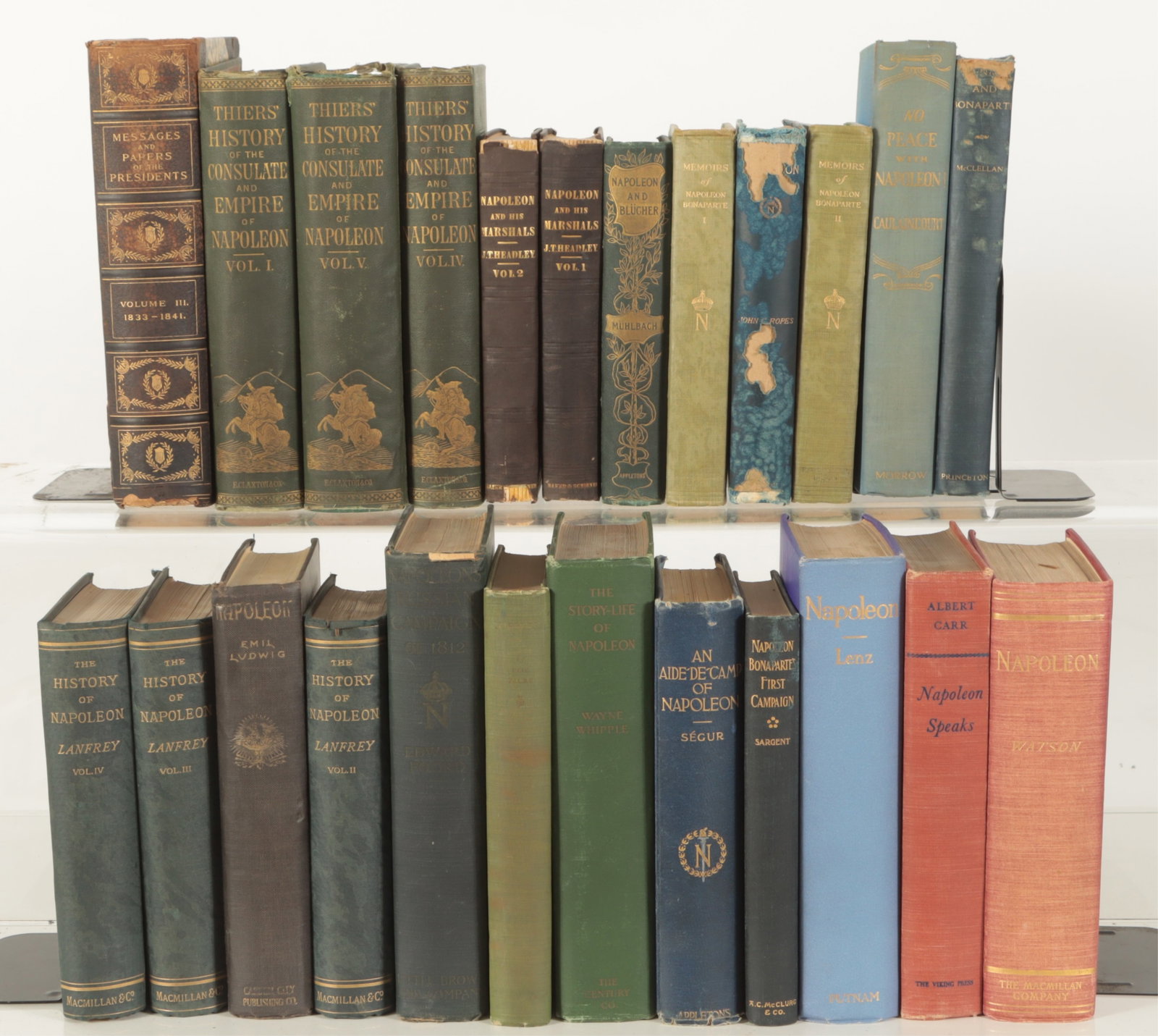 Antique & Vintage Napoleonic History Collection: Comprehensive collection of antiquarian and vintage volumes detailing Napoleonic military history, state diplomacy, and biographies. Comprises the following 24 volumes across 18 distinct titles: Pierr