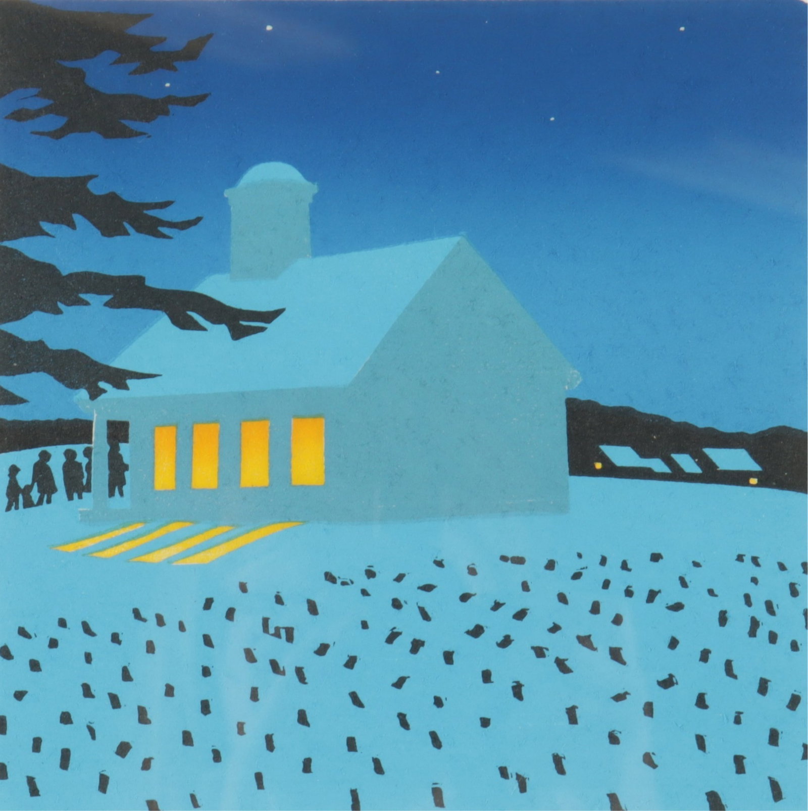 Sabra Field - December Night - Woodblock (1 of 9)