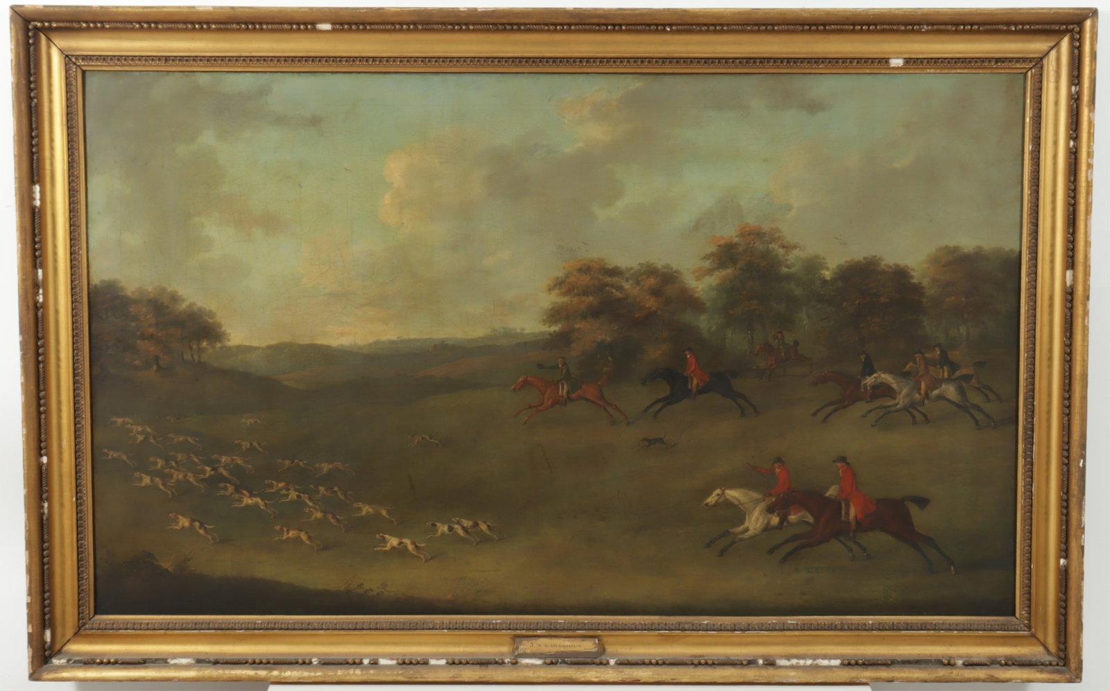 John Nost Sartorius - A Fox Hunt in Full Cry O/C - 2