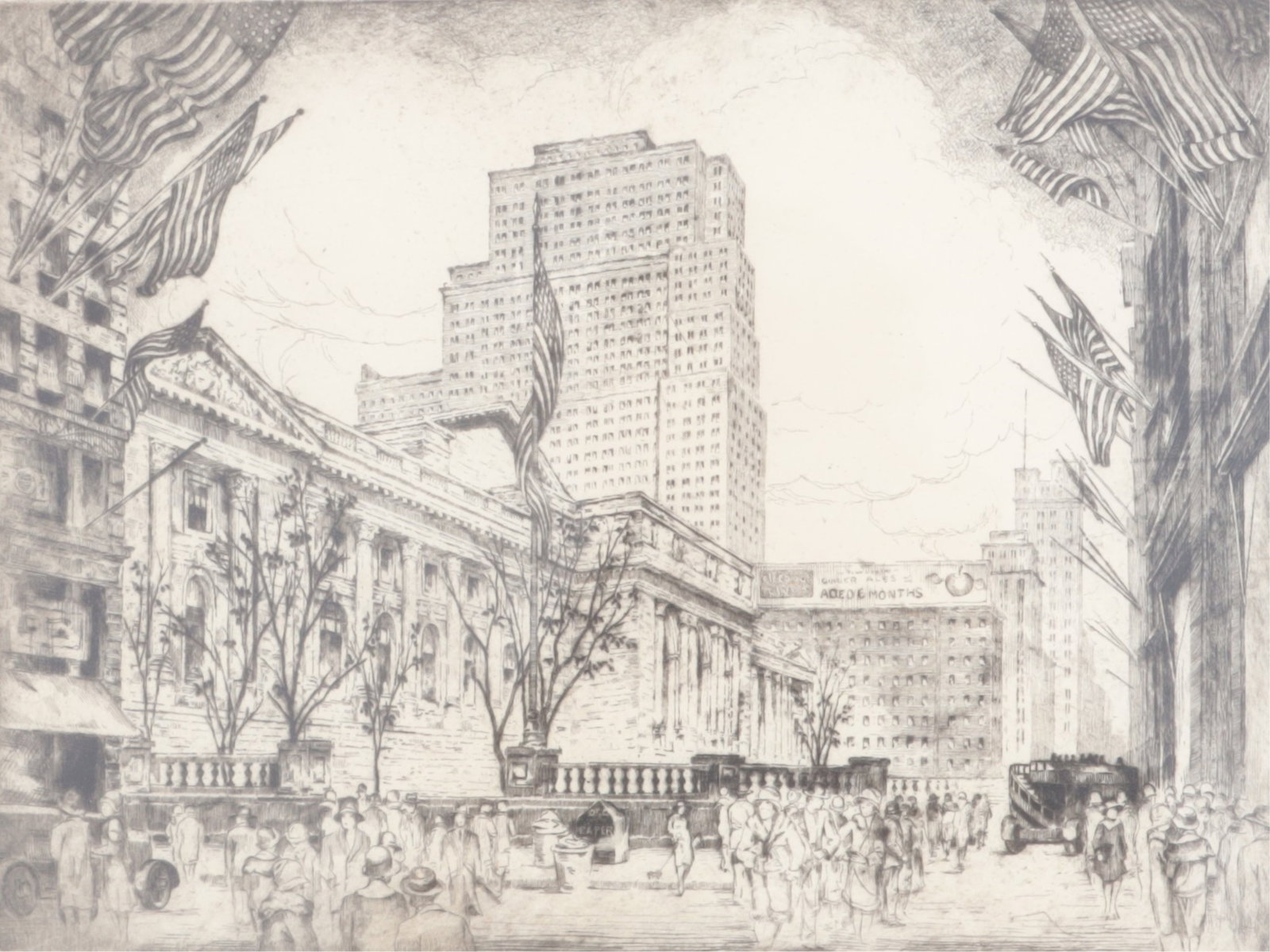 Andrew Karoly - New York Public Library Etching (1 of 6)