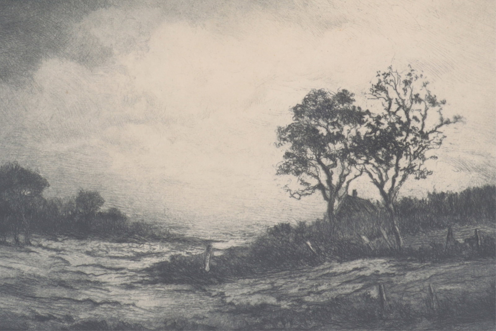 Gustave Adolph Hoffman - White Cloud, Etching - 4