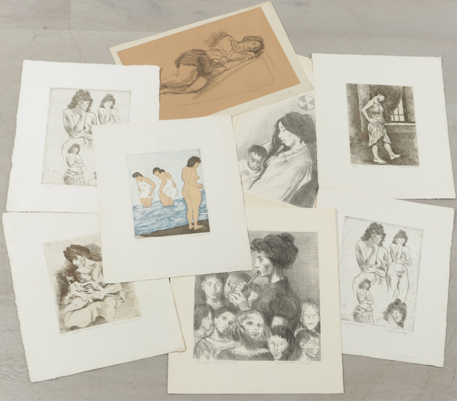 Raphael Soyer - Group of Lithographs: Raphael Soyer (American, 1899-1987) Group of seven lithographs. All pencil signed, some numbered.