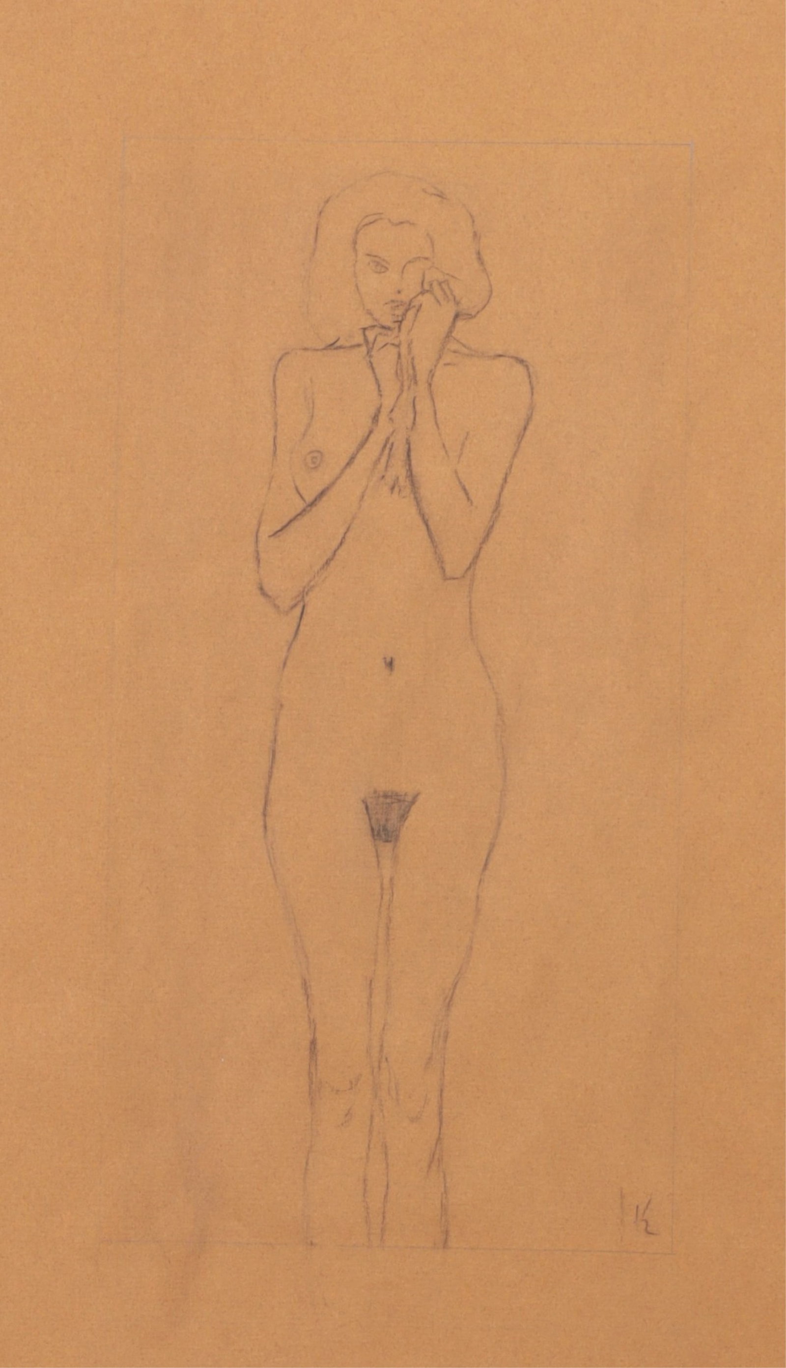 Possibly Gustav Klimt - Nude Pencil Drawing (1 of 6)