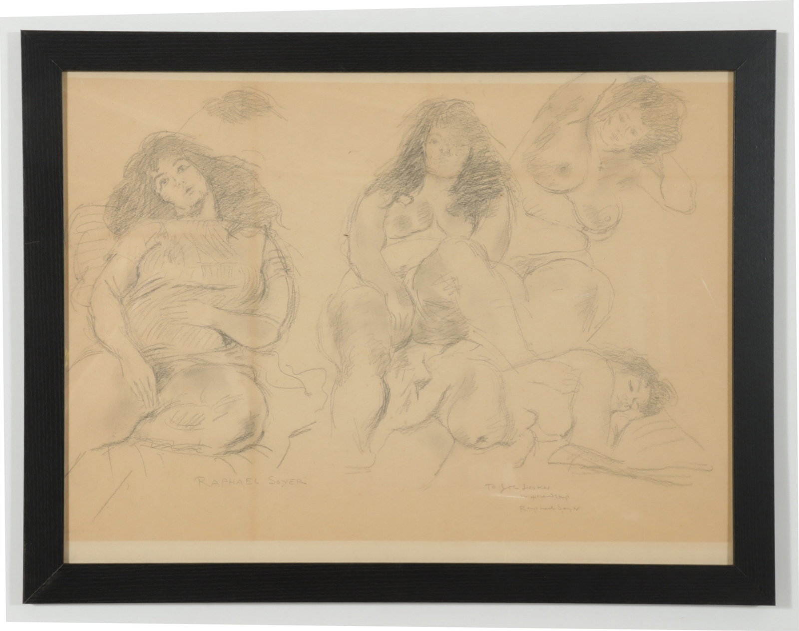 Raphael Soyer - Nudes Study, Graphite - 2