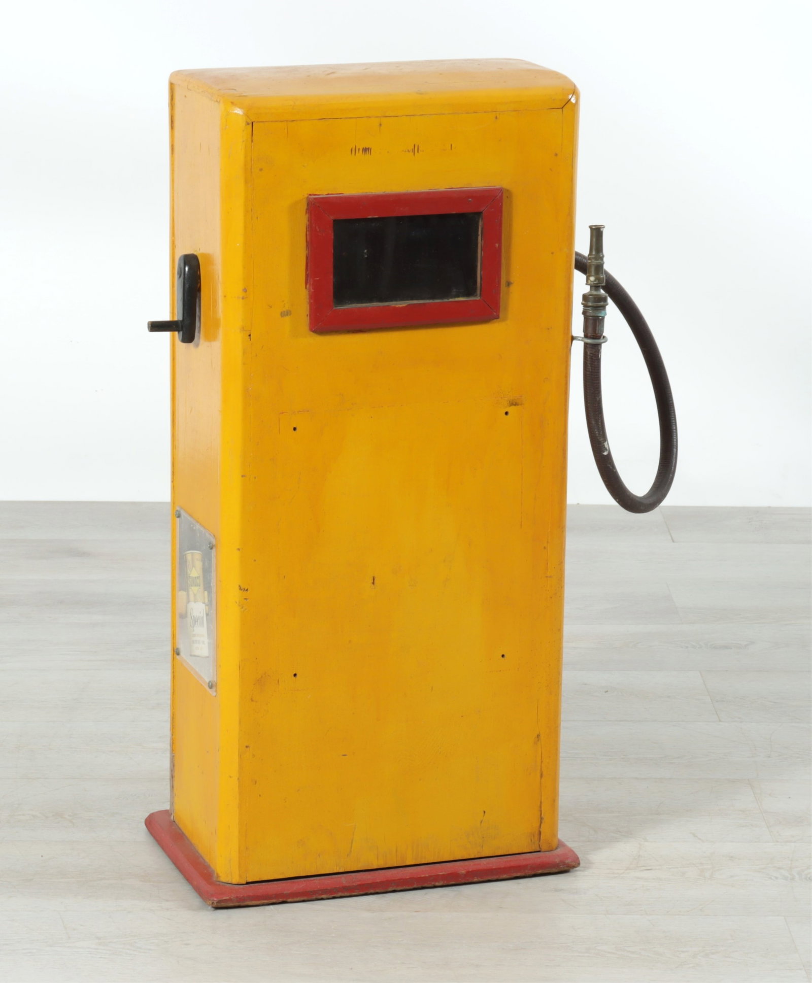 Bench-Made Yellow Painted Child's Gas Pump (1 of 12)