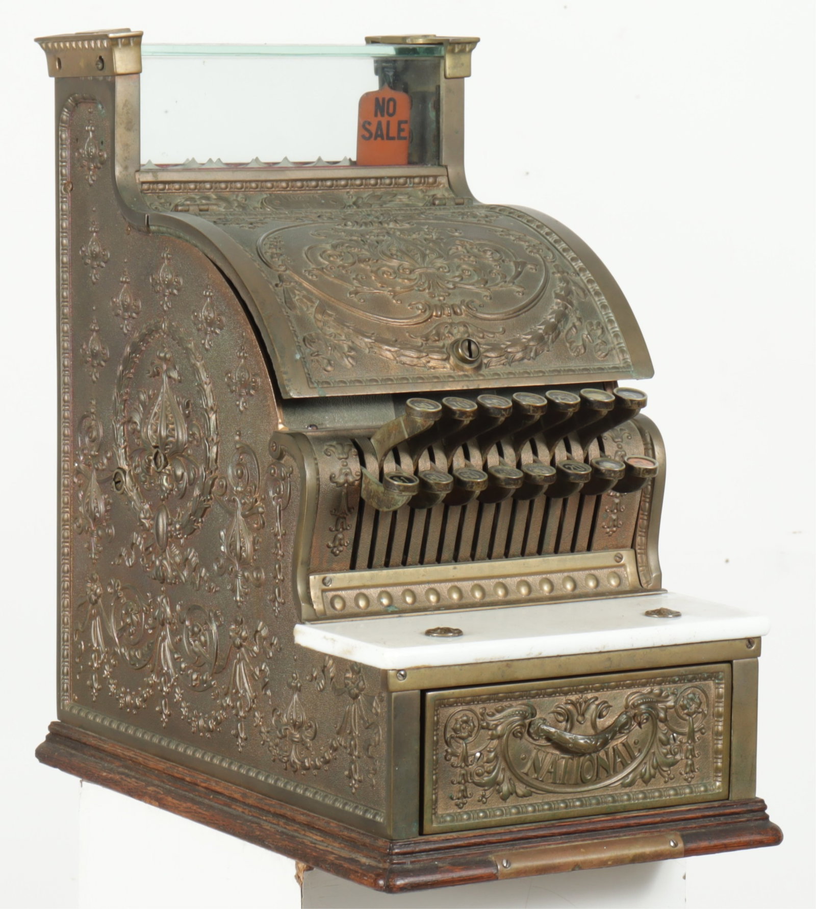 National Total Adder, c. 1915: National press-down-key Total Adder, cash register c. 1915, model number 1102873 313