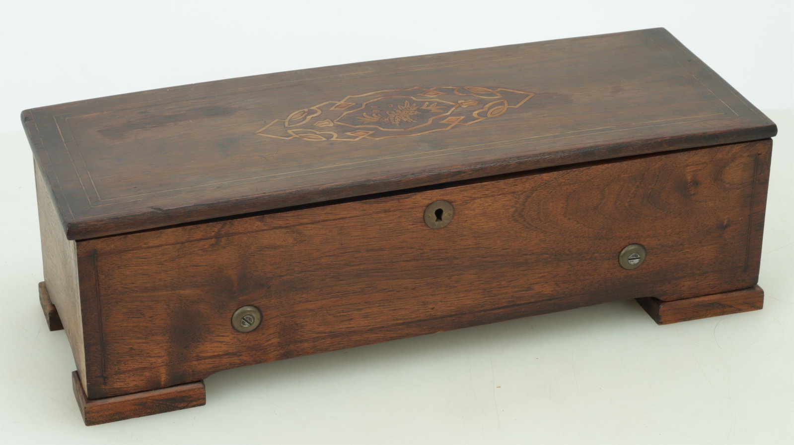 Swiss Inlaid Mahogany Cylinder Music Box, 19th C. (1 of 12)
