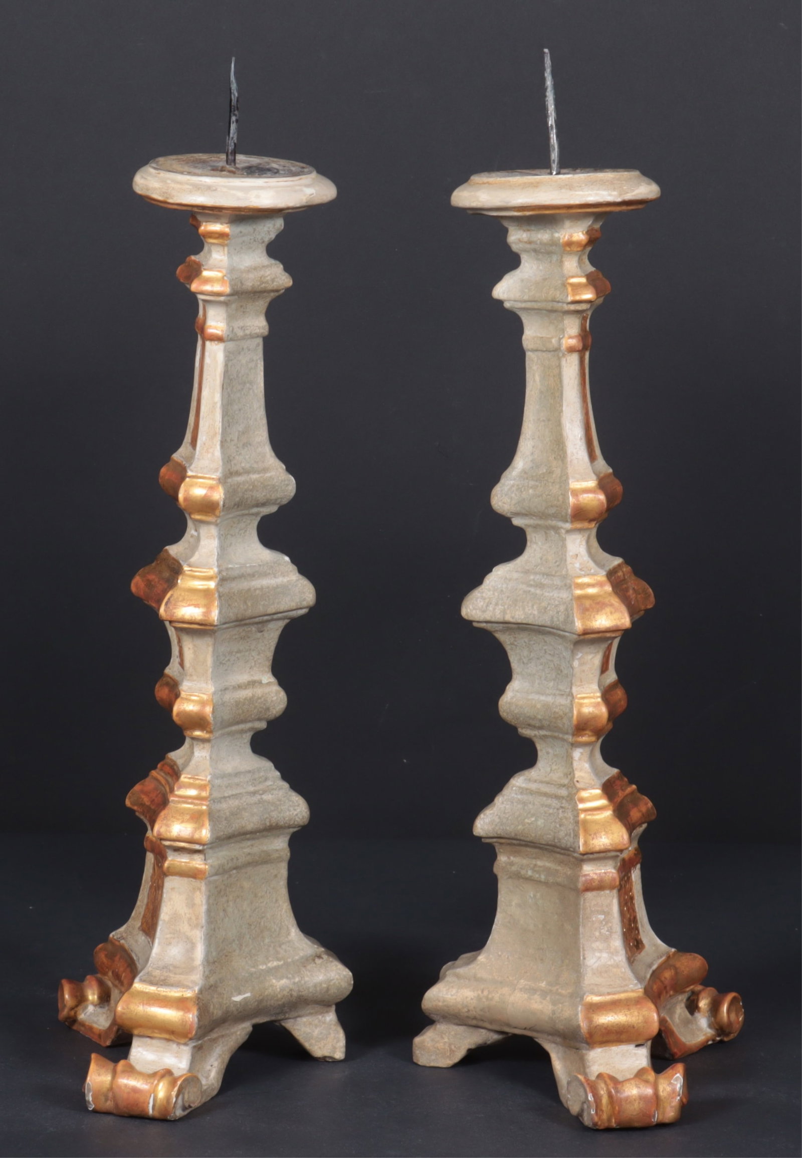 Pair 18th C. Alter Pricket Candlesticks - 2