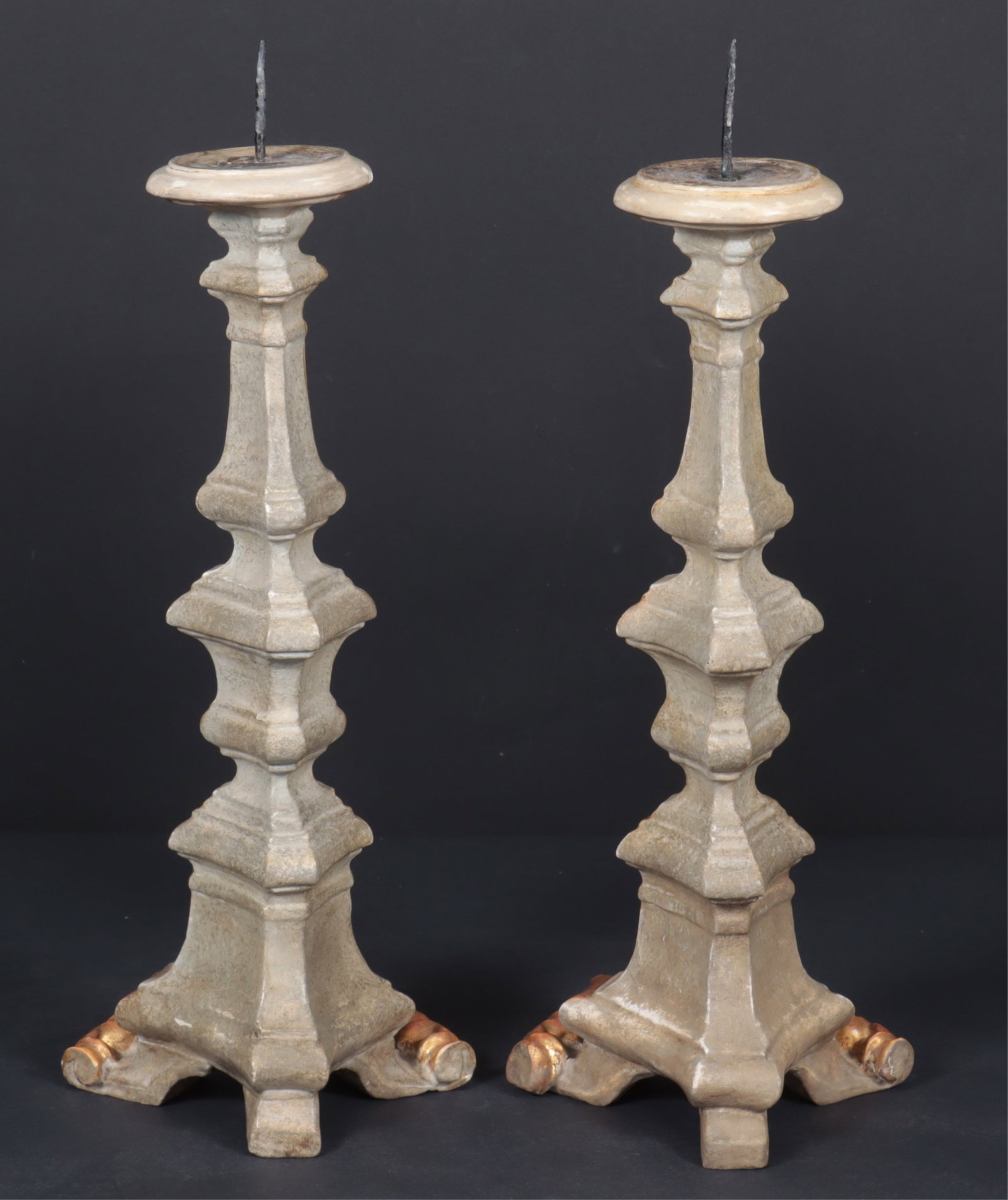 Pair 18th C. Alter Pricket Candlesticks - 3