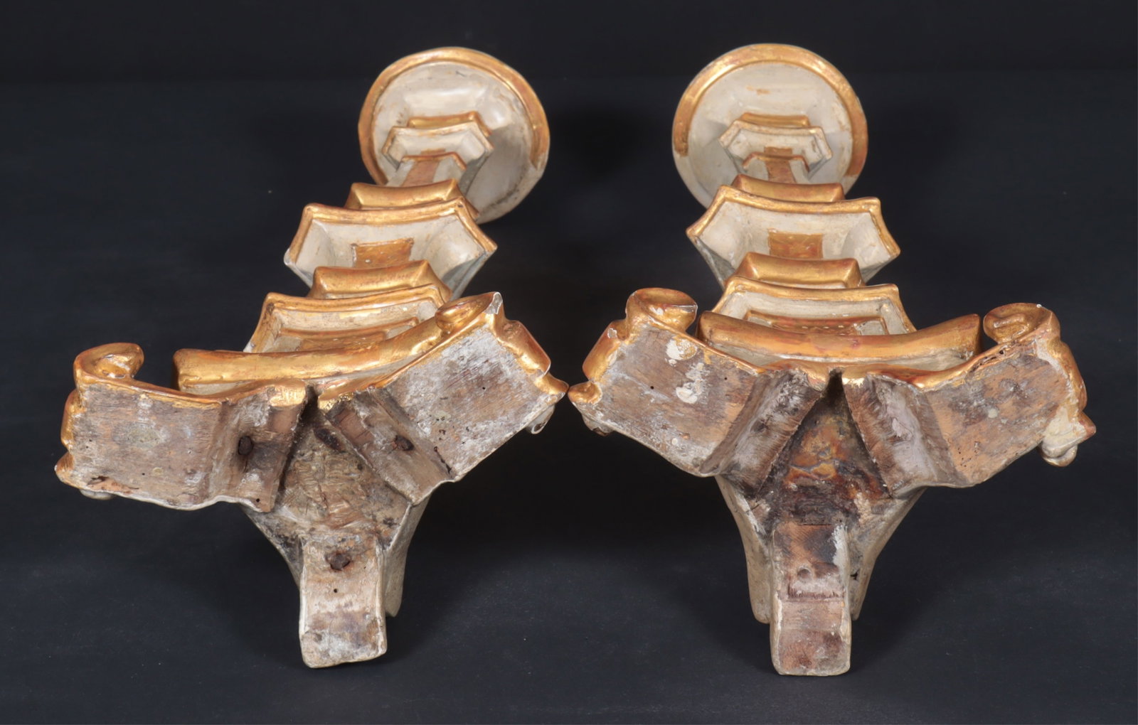 Pair 18th C. Alter Pricket Candlesticks - 6