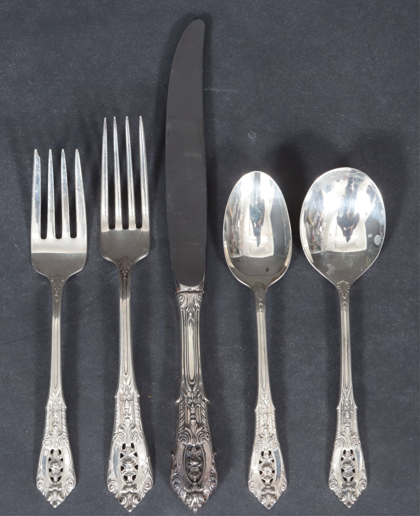 Wallace Sterling Silver Rose Point Flatware Set (1 of 8)