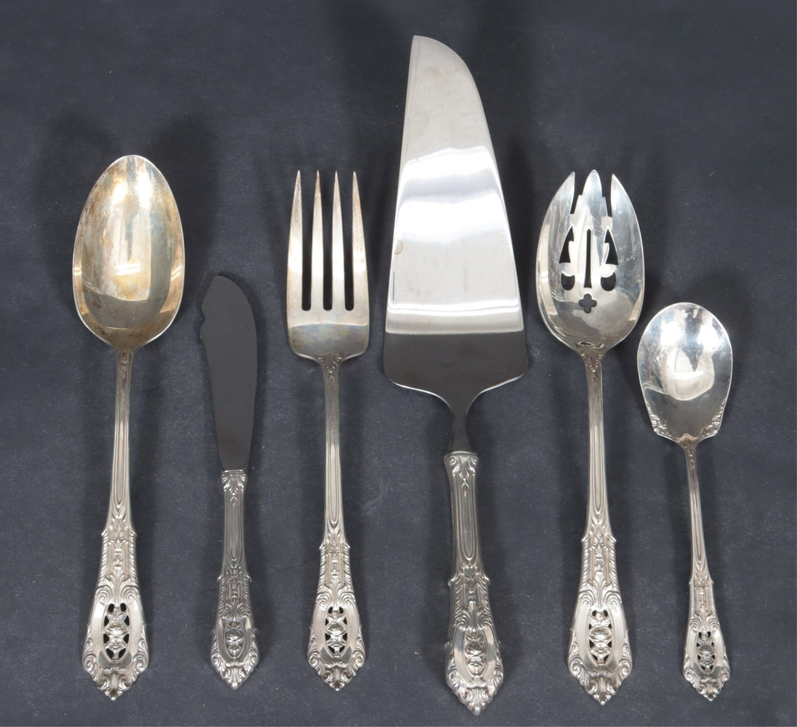 Wallace Sterling Silver Rose Point Flatware Set - 2